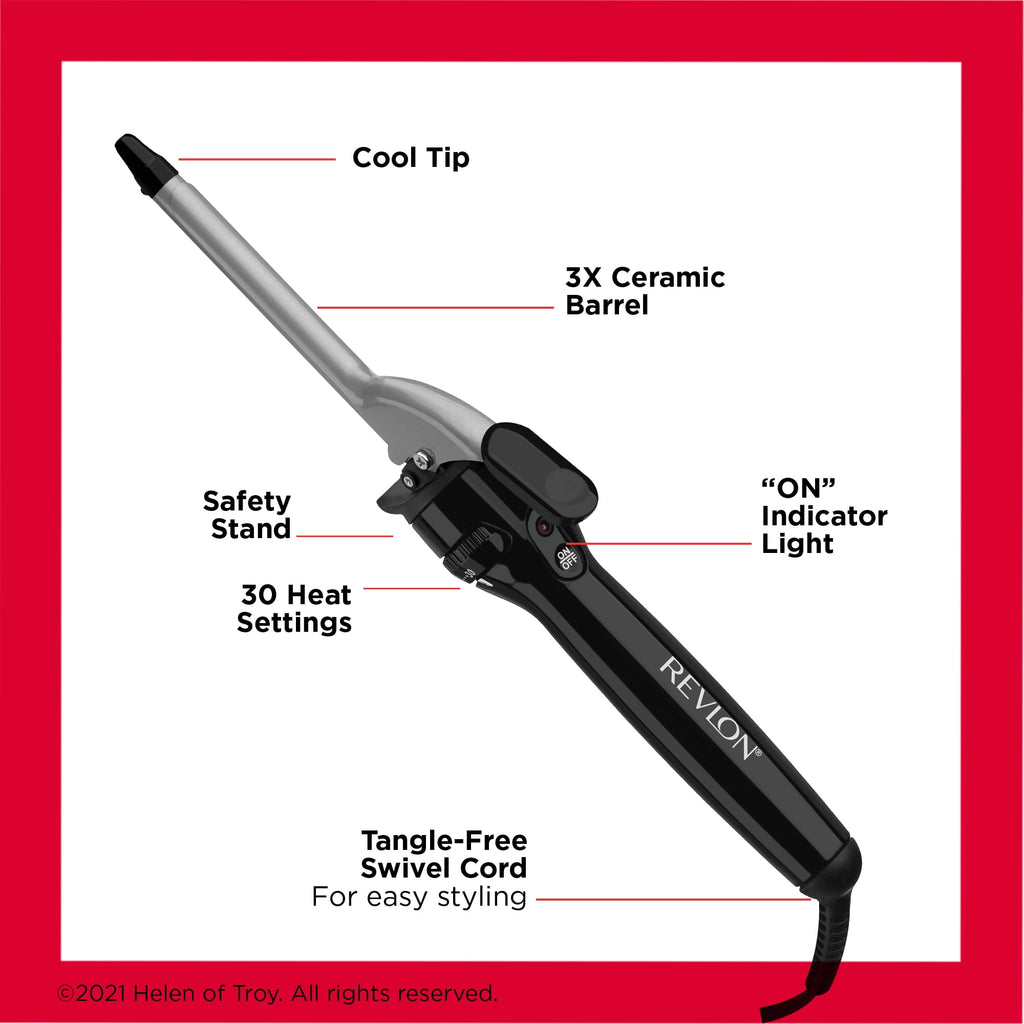 Revlon Perfect Heat 1/2" Triple Ceramic Curling Iron, Black
