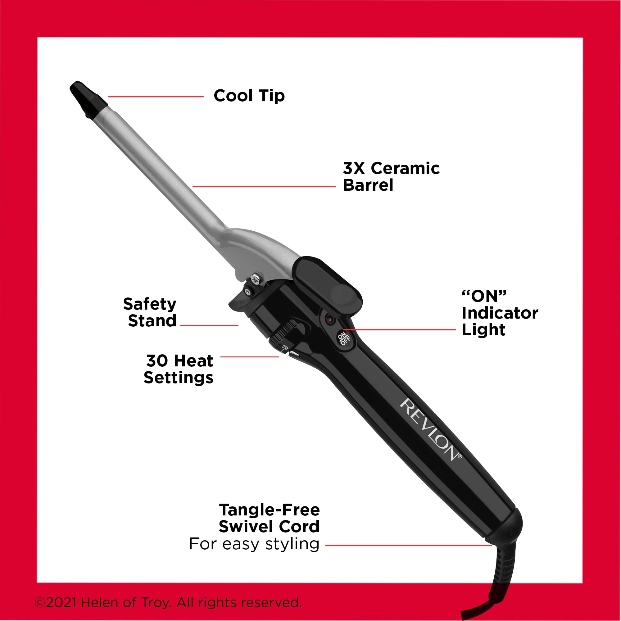 Revlon Perfect Heat 1/2" Triple Ceramic Curling Iron, Black
