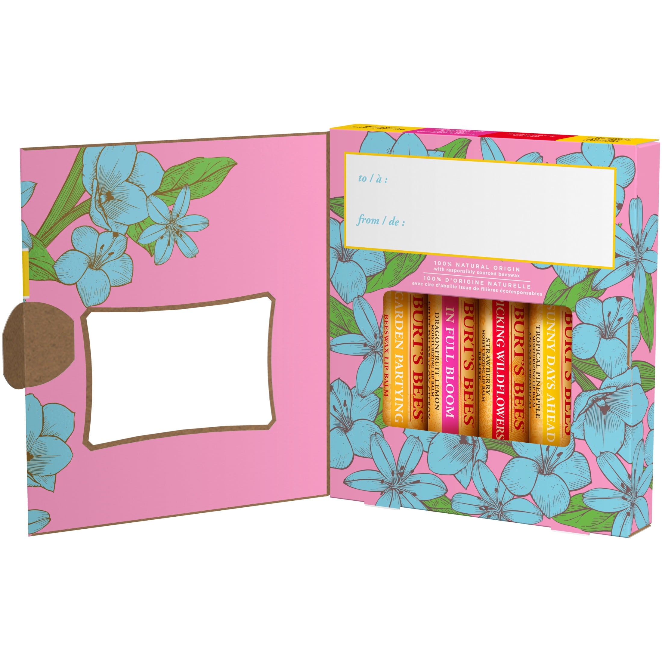 Burt's Bees Beeswax Bounty In Full Bloom Lip Balm Gift Set, 4-Pack, 0.15 oz.