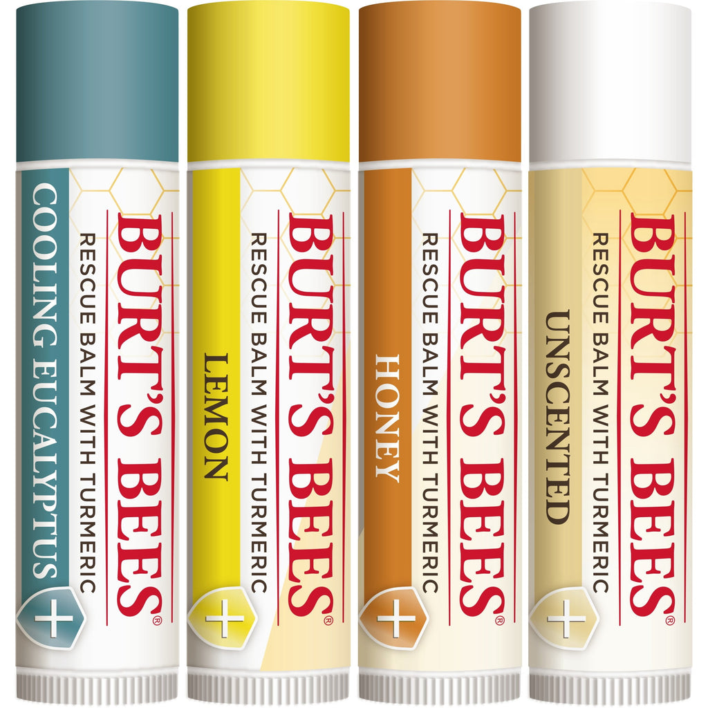 Burt's Bees Rescue Balm Lip Balm Pack, 4-Pack, 0.15 oz.
