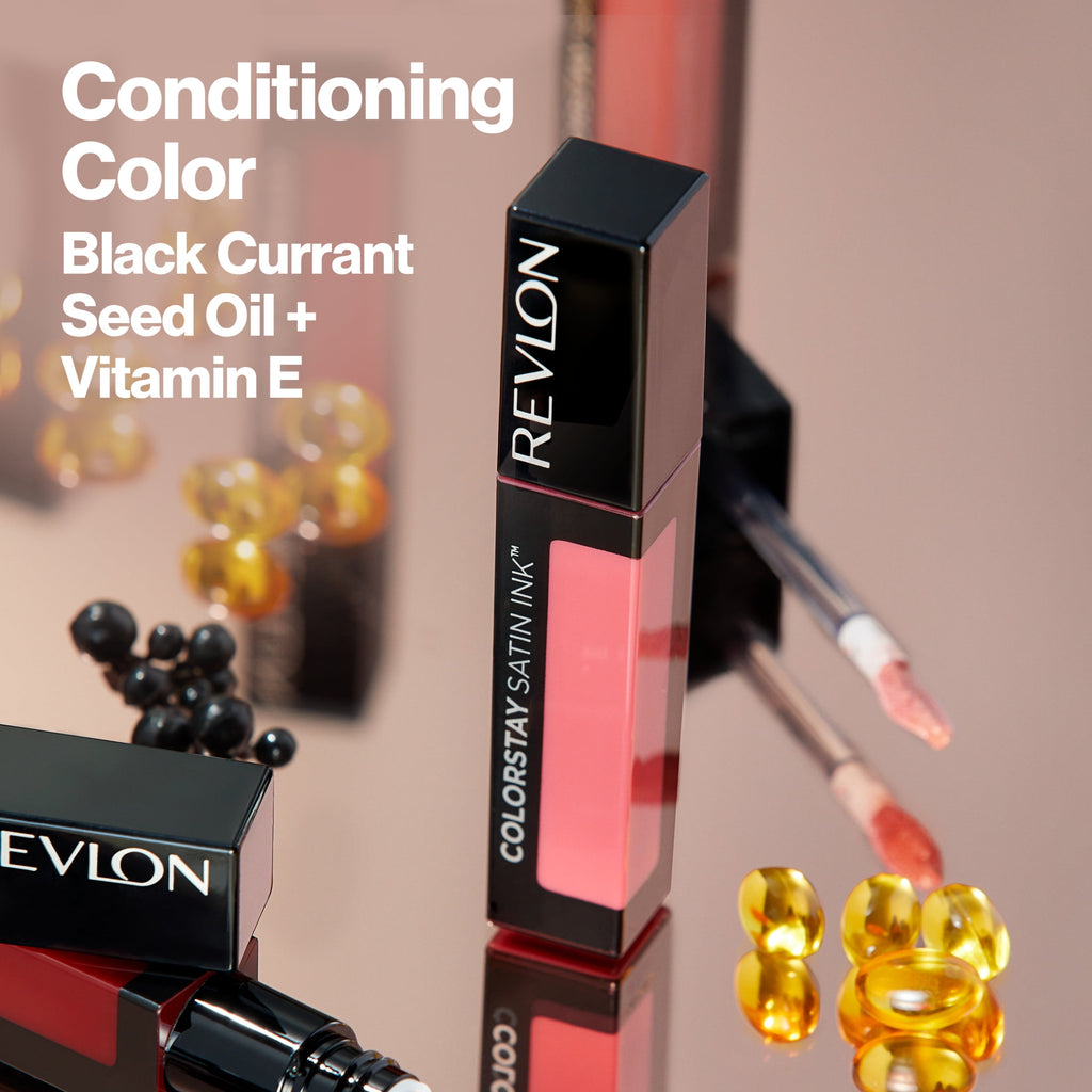 Revlon ColorStay Satin Ink Long Lasting Lipstick with Vitamin E, 023 Up All Night, 0.17 fl oz