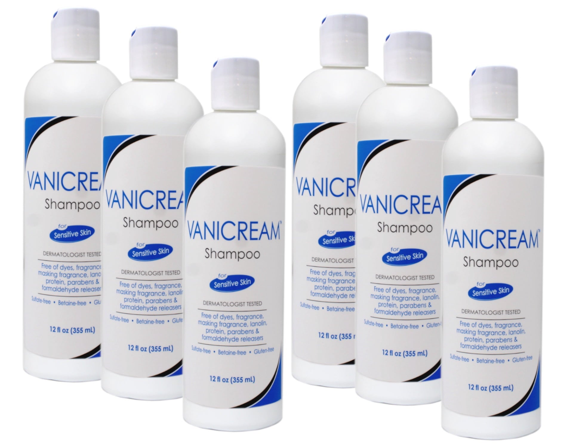 Vanicream Hair Shampoo for Sensitive Skin , 12 FL OZ (Pack of 6)