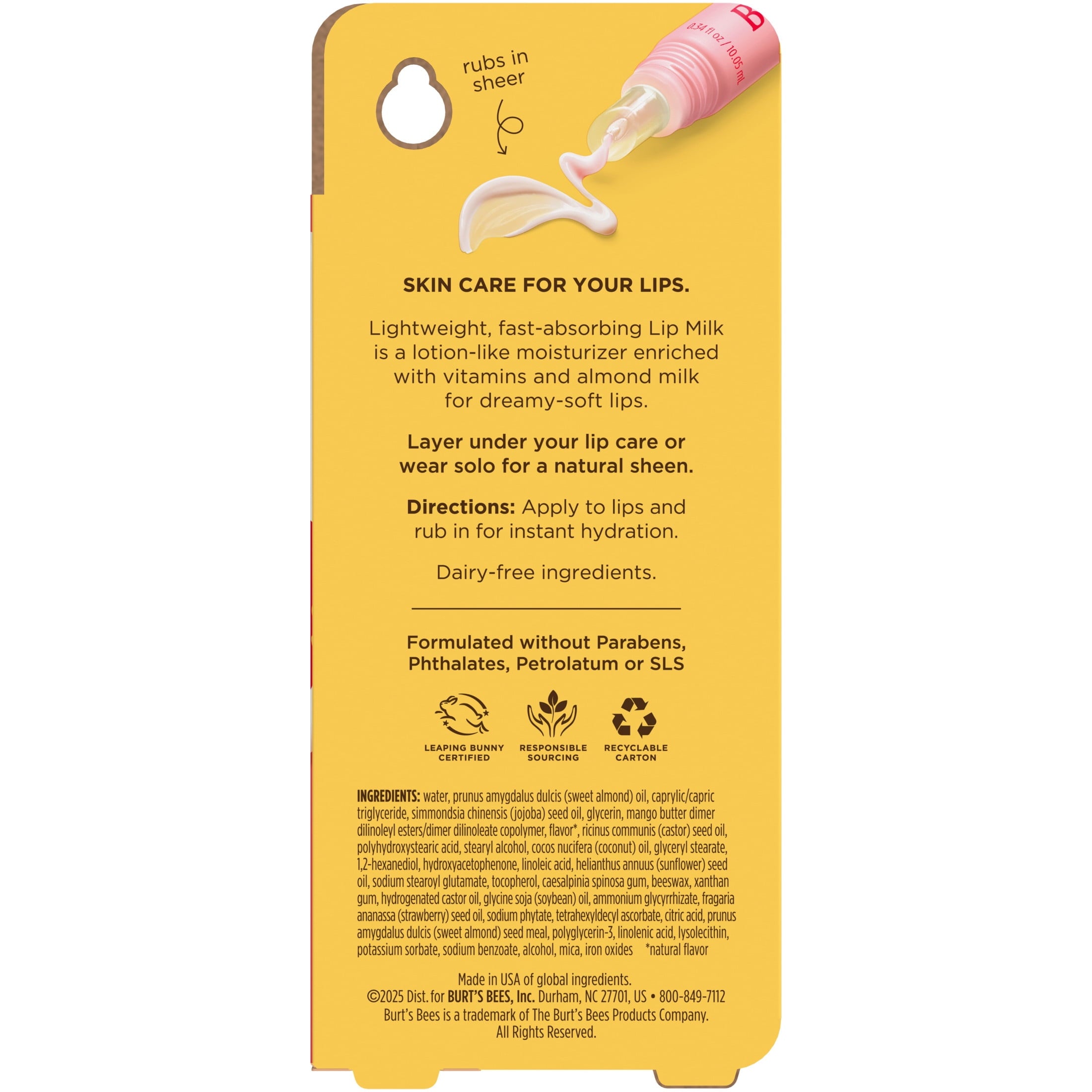 Burt's Bees Lip Milk Lip Serum, Sweet Strawberry