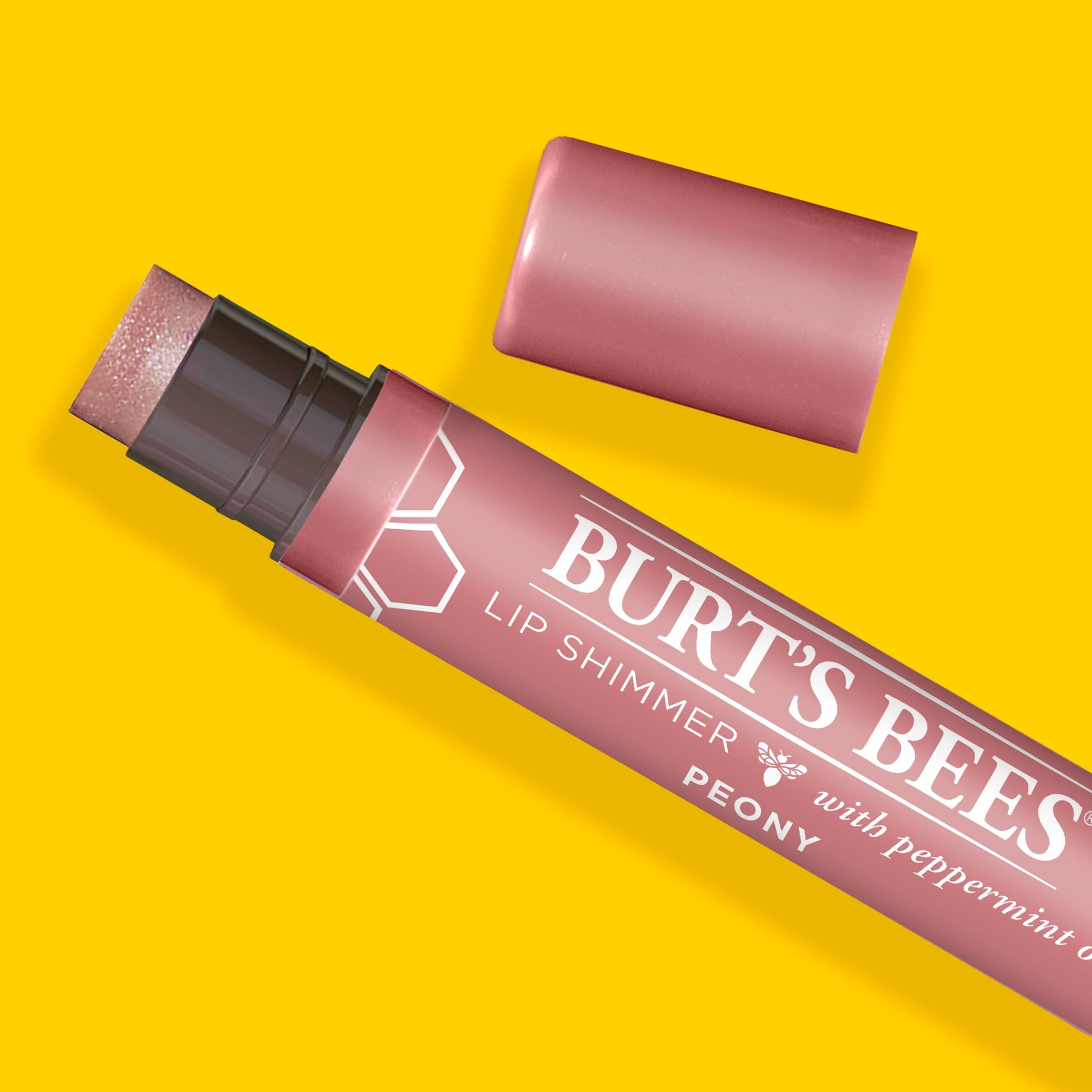 Burt's Bees Peony Lip Shimmer, 1-Pack, 0.09 oz.