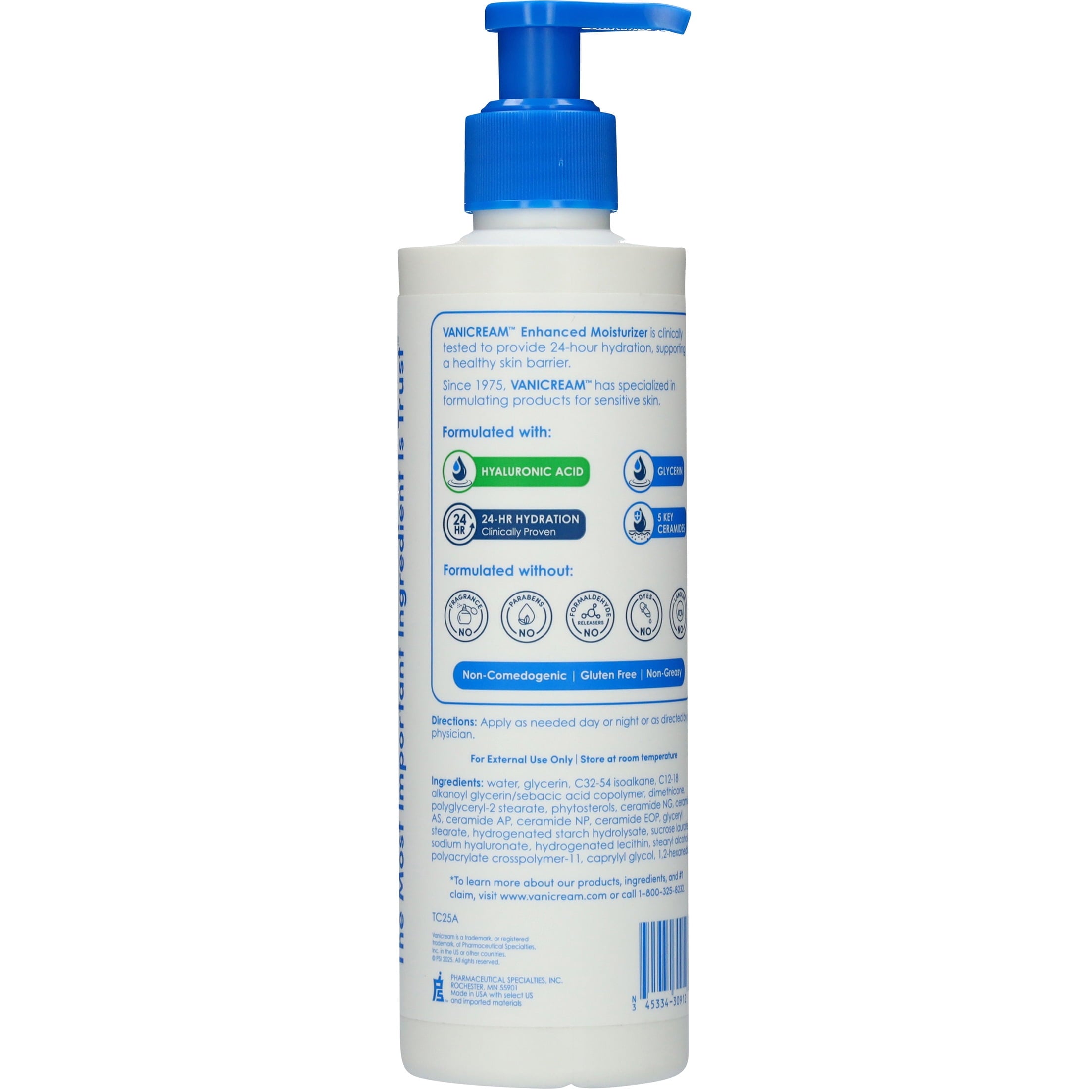 Vanicream Enhanced Moisturizer with Ceramides and Hyaluronic Acid Designed for Sensitive Skin