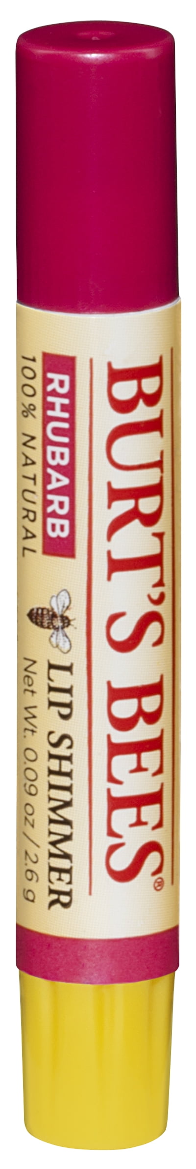 Burt's Bees 100% Natural Moisturizing Lip Shimmer, Rhubarb - 1 Tube