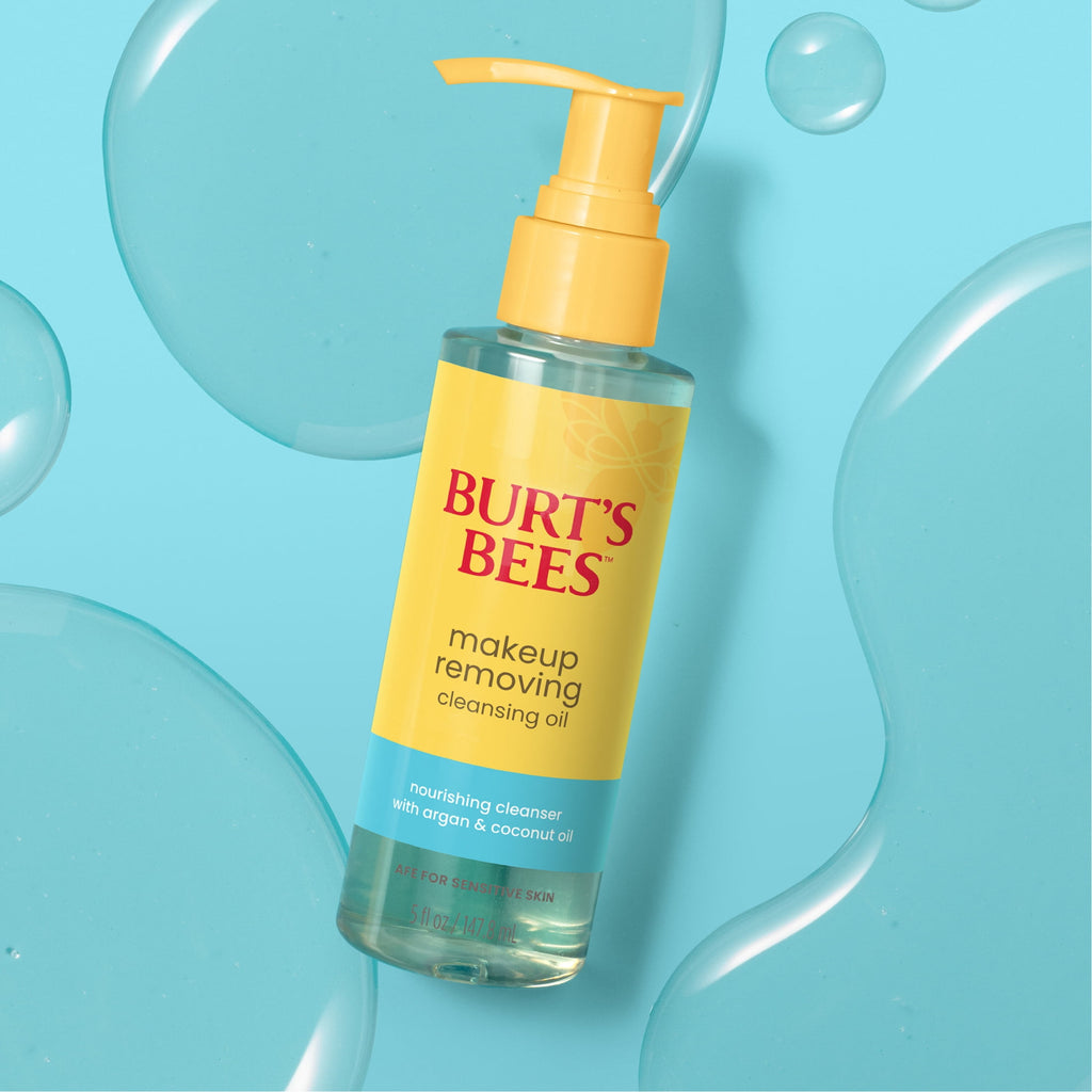 Burt's Bees Makeup Removing Cleansing Face Oil, with Aloe, Argan and Coconut Oil, 5 fl oz