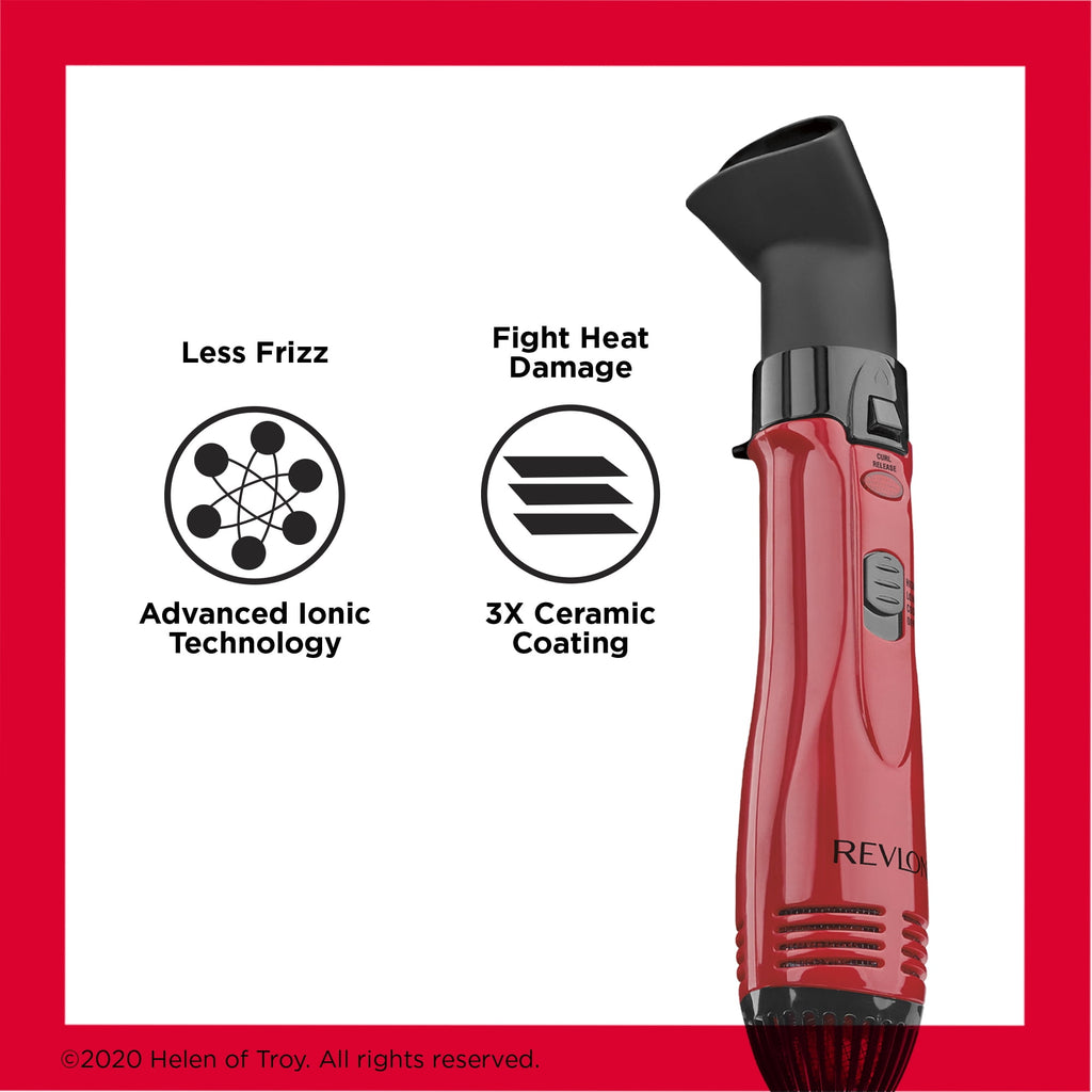 Revlon 1200W Ionic Ceramic 1" & 1-1/2" Hot Air Styling Kit, Red
