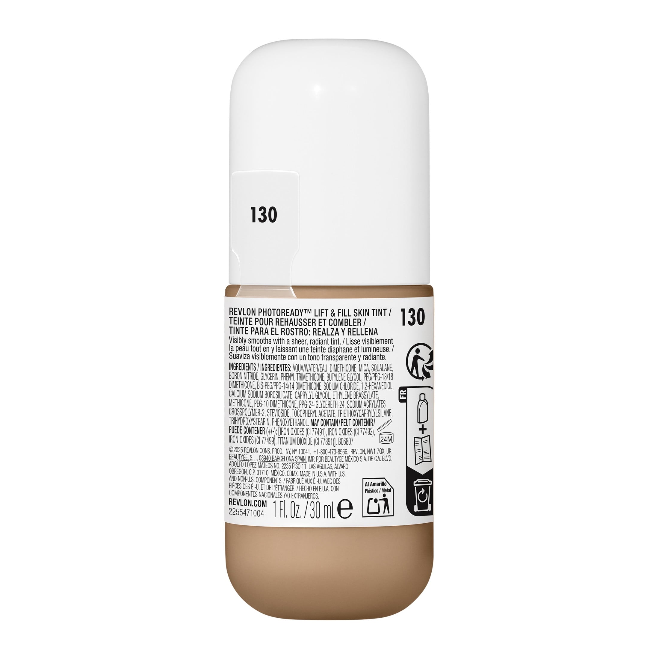 Revlon PhotoReady Lift + Fill Skin Tint, Multi-Use Glow Face Makeup, 130, 1 fl oz