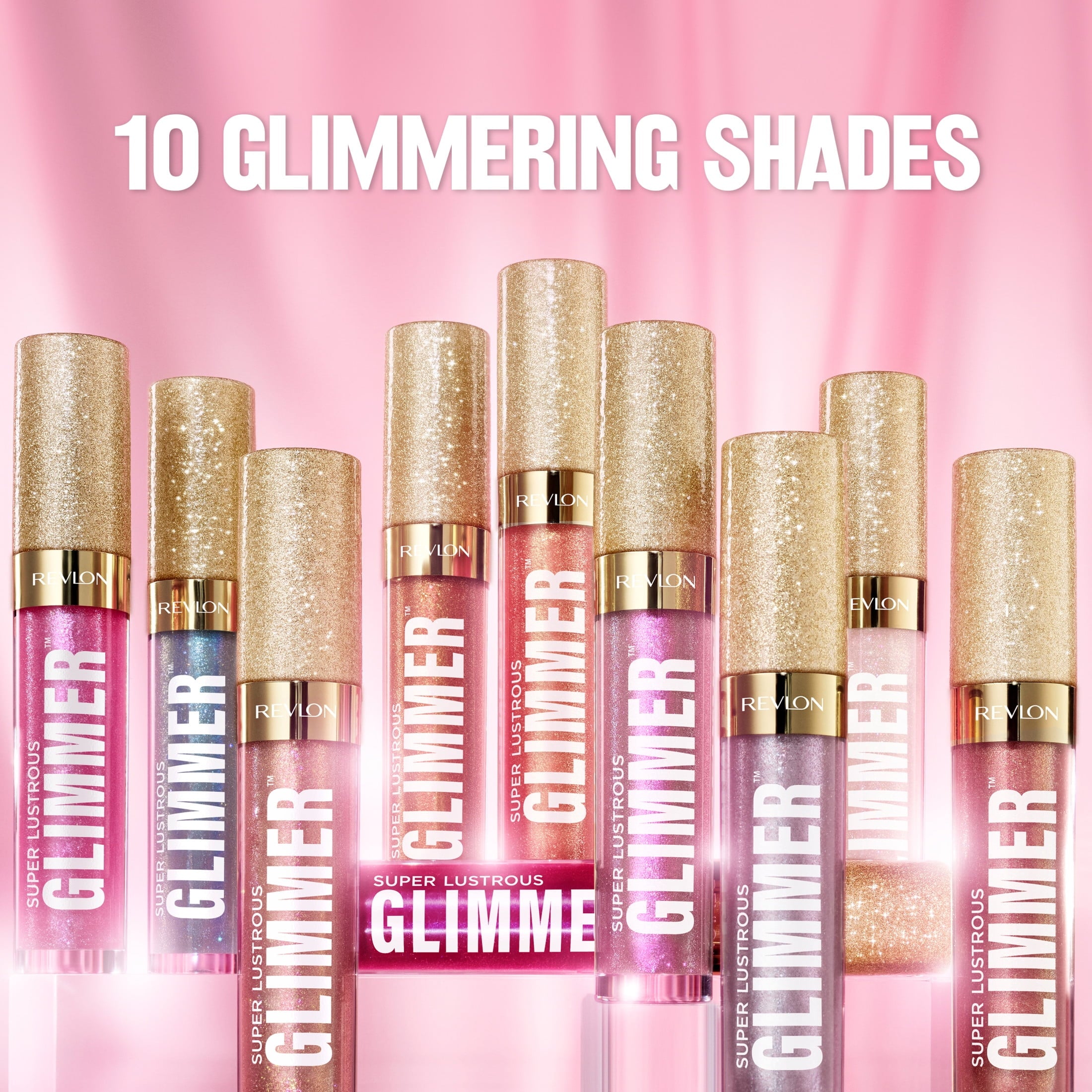Revlon Super Lustrous Glimmer High-Shine Lip Gloss, 001 Diamond Drama, 0.13 fl oz