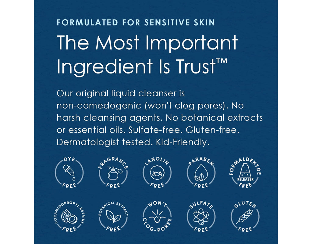 6 Pack Free & Clear Liquid Clean ser For Sensitive Skin 8 oz Each