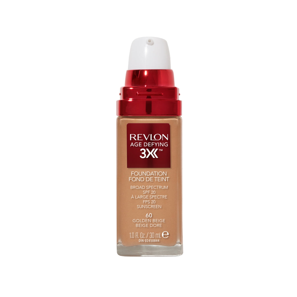 Revlon Age Defying 3X Cream Foundation Makeup, SPF 20, Golden Beige, 1 fl oz