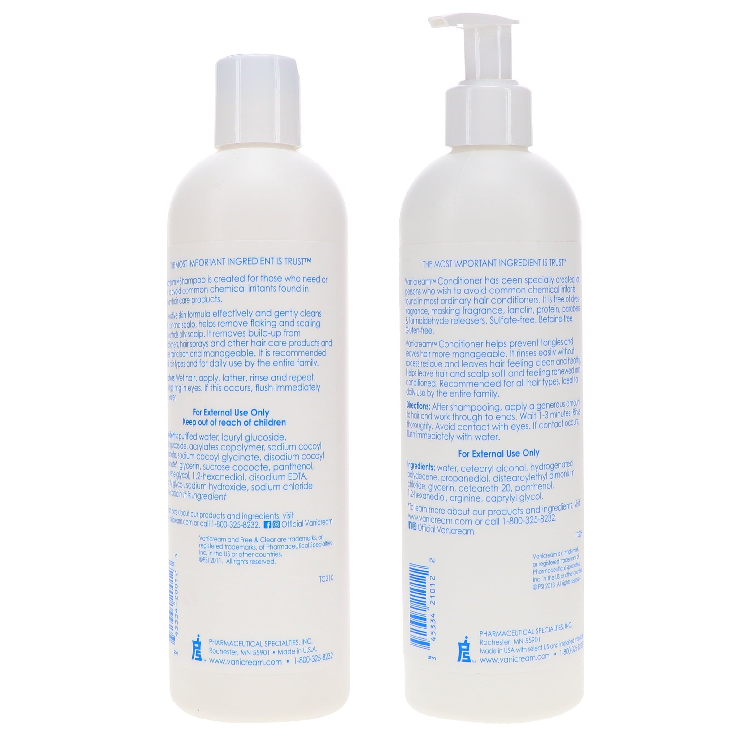 Vanicream Shampoo 12 oz & Conditioner 12 oz Combo Pack