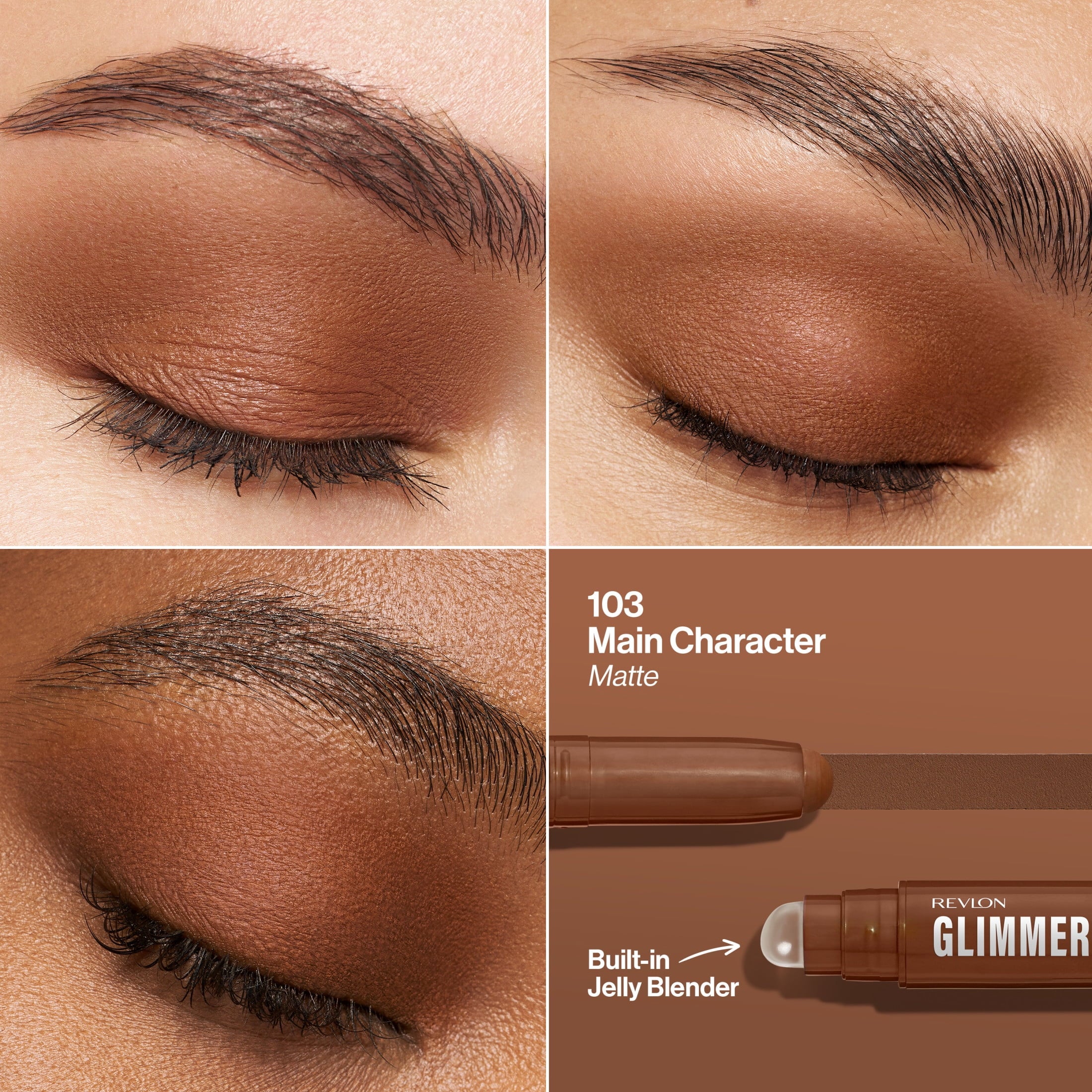 Revlon Glimmer Eyeshadow Multi-Stick Eye Makeup with Jelly Blender, 103 Main Character