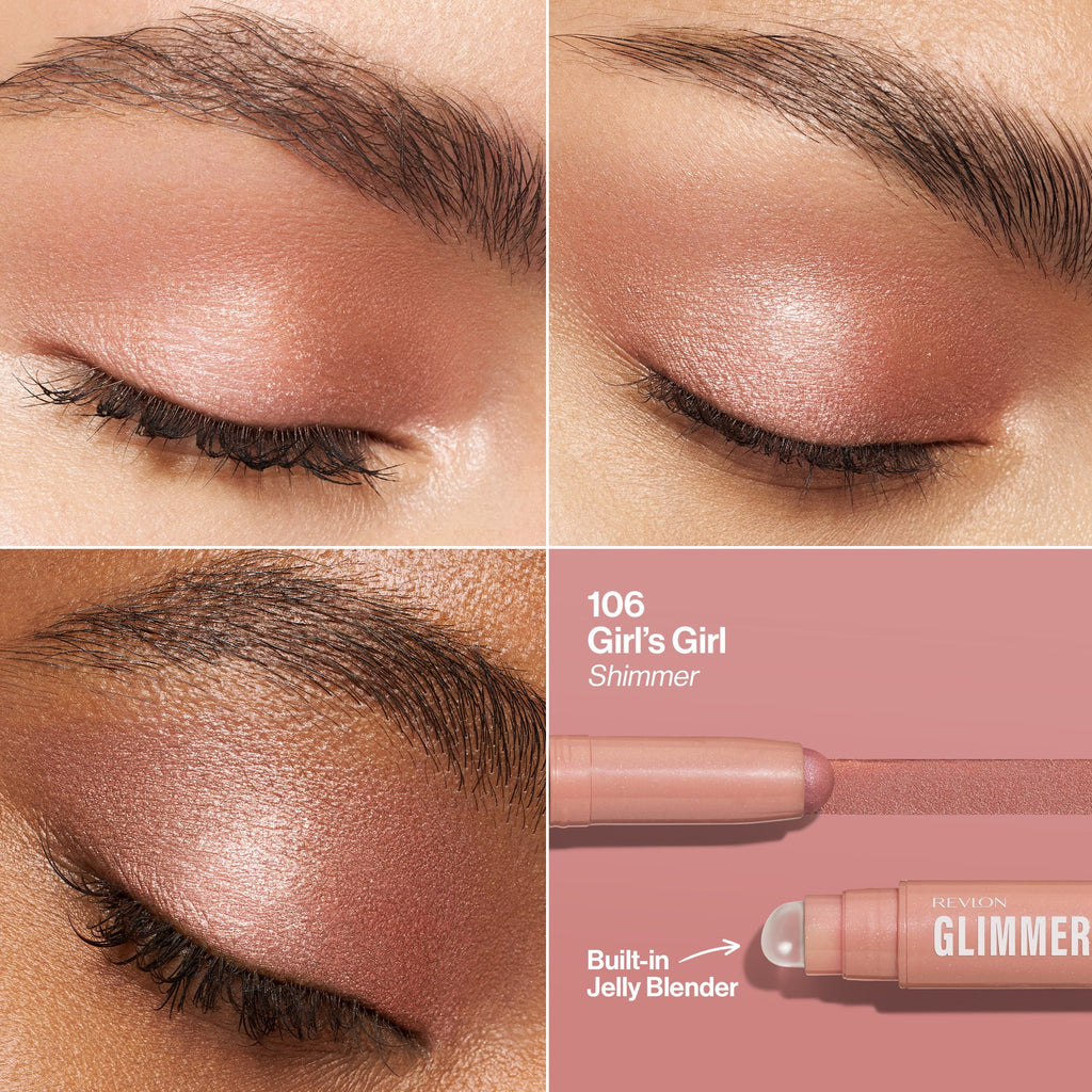 Revlon Glimmer Eyeshadow Multi-Stick Eye Makeup with Jelly Blender, 106 Girl's Girl