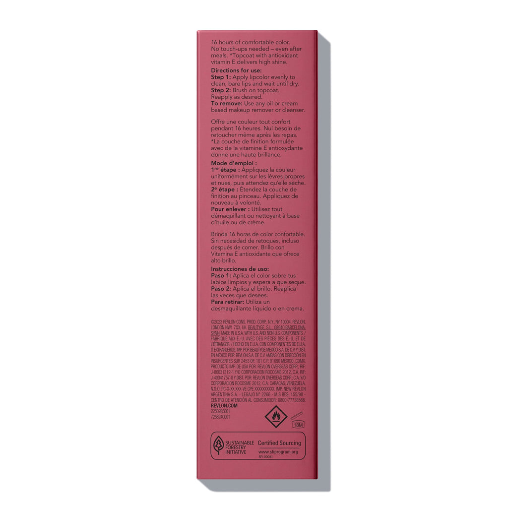 Revlon ColorStay Overtime Longwearing Gloss Lipstick with Vitamin E, 005 Infinite Raspberry, 0.07 fl oz