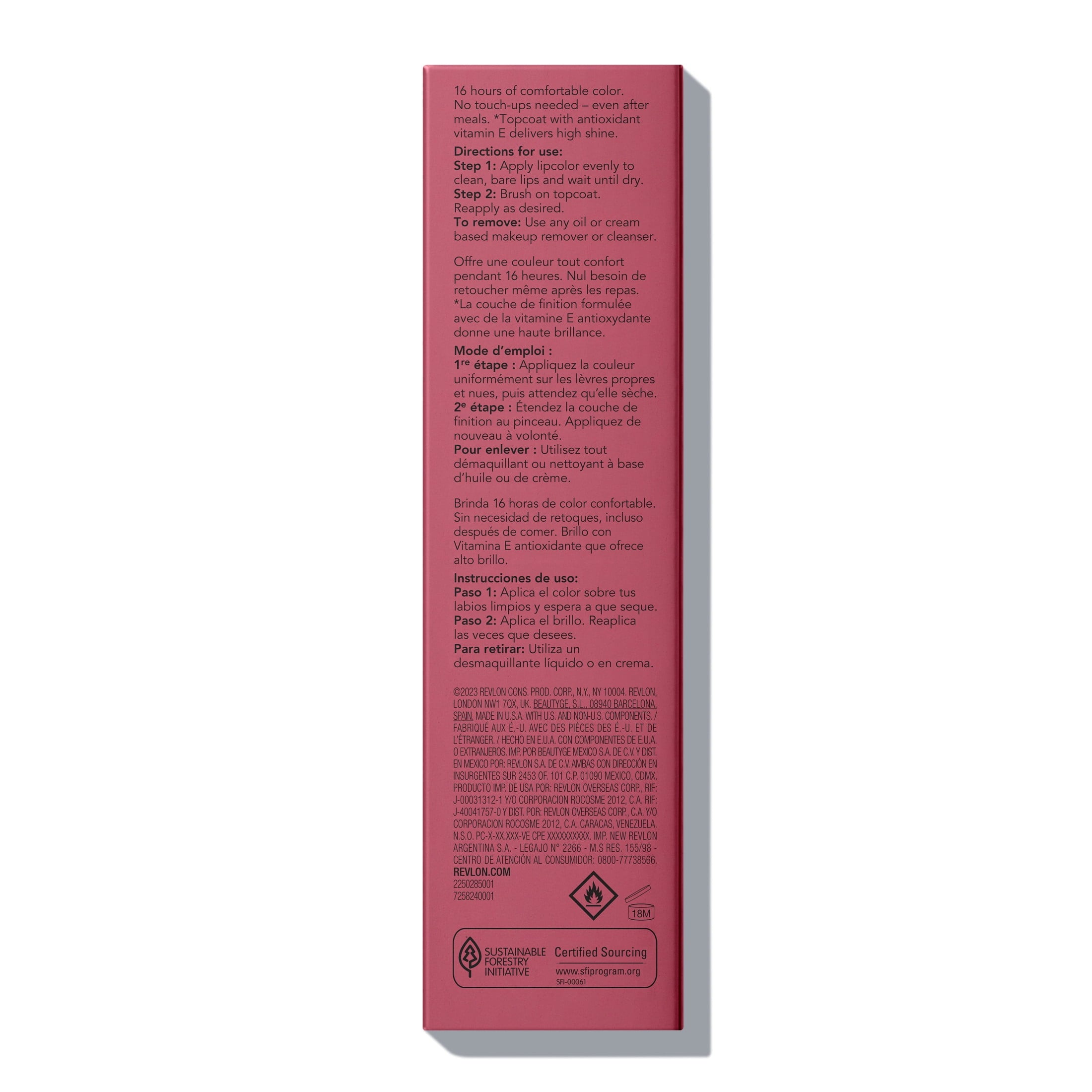 Revlon ColorStay Overtime Longwearing Gloss Lipstick with Vitamin E, 005 Infinite Raspberry, 0.07 fl oz