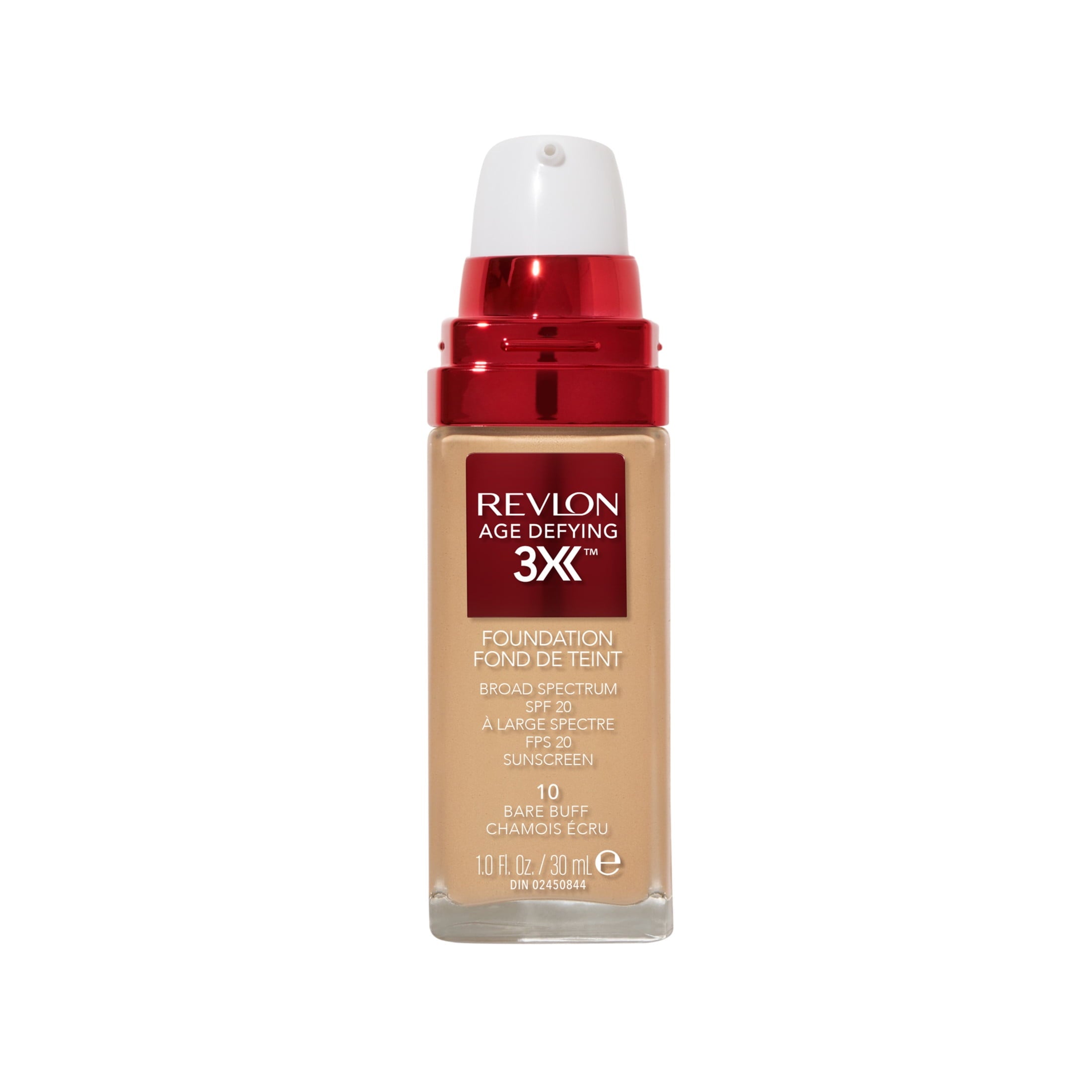 Revlon Age Defying 3X Cream Foundation Makeup, SPF 20, Bare Buff, 1 fl oz