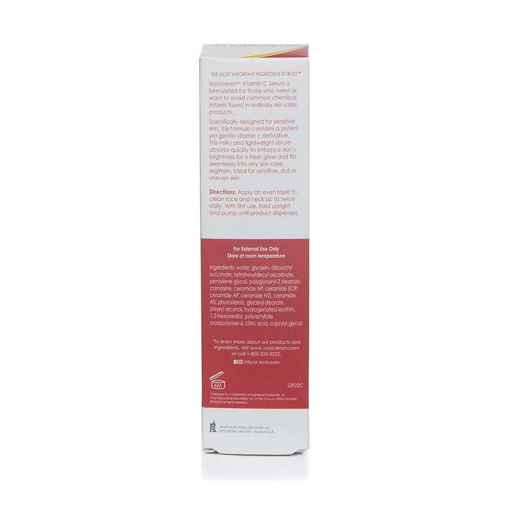 Vanicream Vitamin C Serum For Sensitive Skin with Ceramides, Non Comedogenic, Gluten free, 1.2 oz
