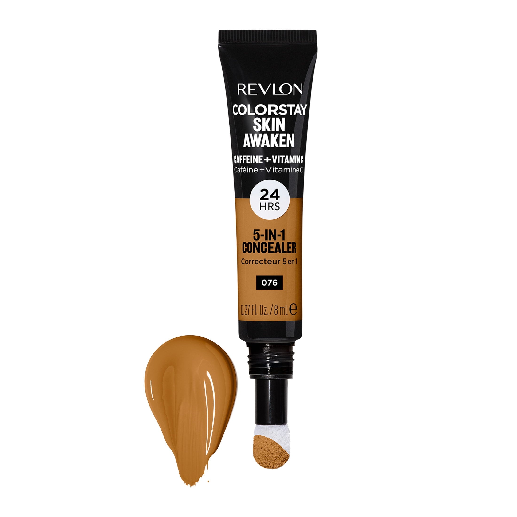 Revlon ColorStay Skin Awaken Cream Concealer Makeup, Longwear, 076 Caramel, 0.27 fl oz