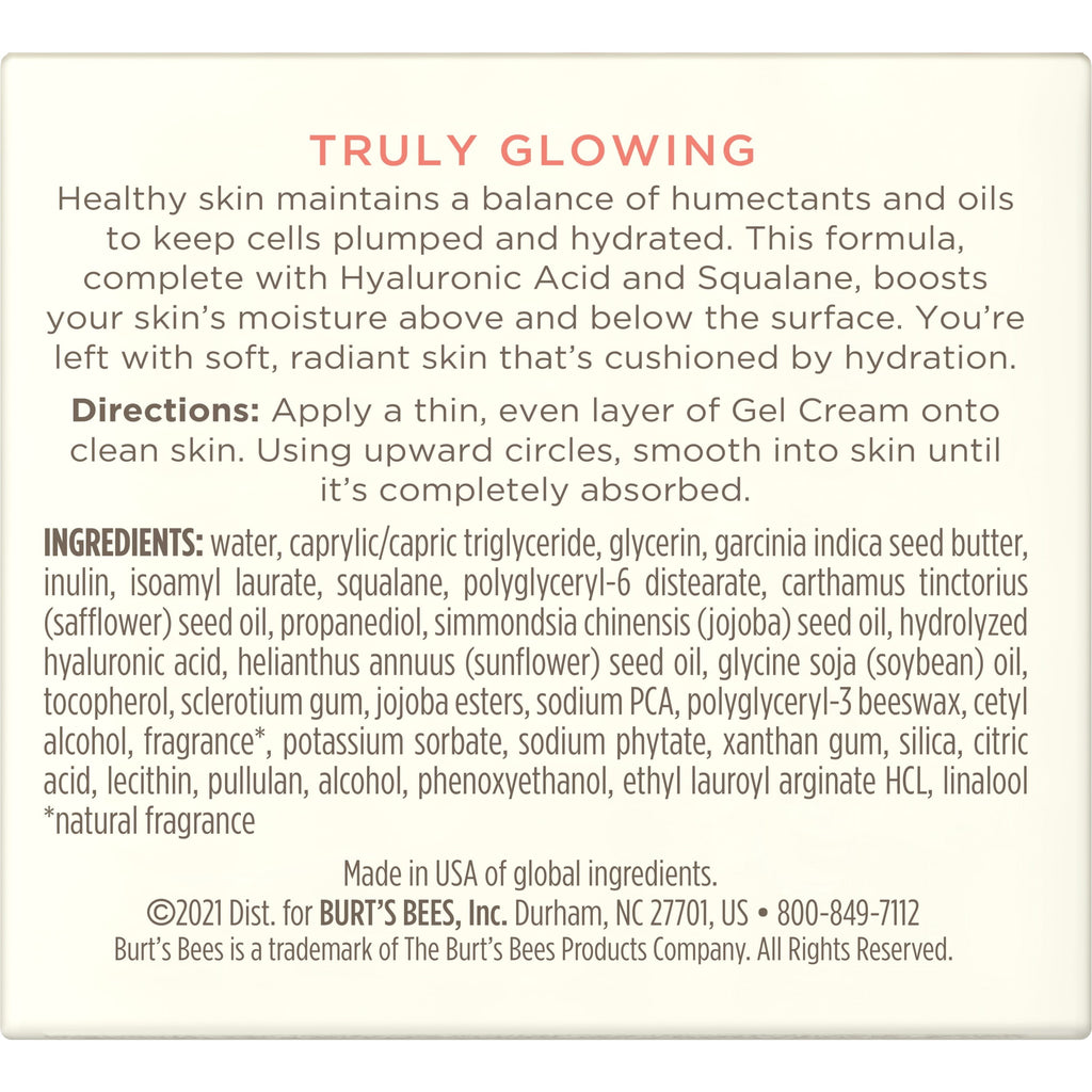 Burt's Bees Hydrating Gel Cream with Hyaluronic Acid and Squalane, 1.8 Fluid Ounces