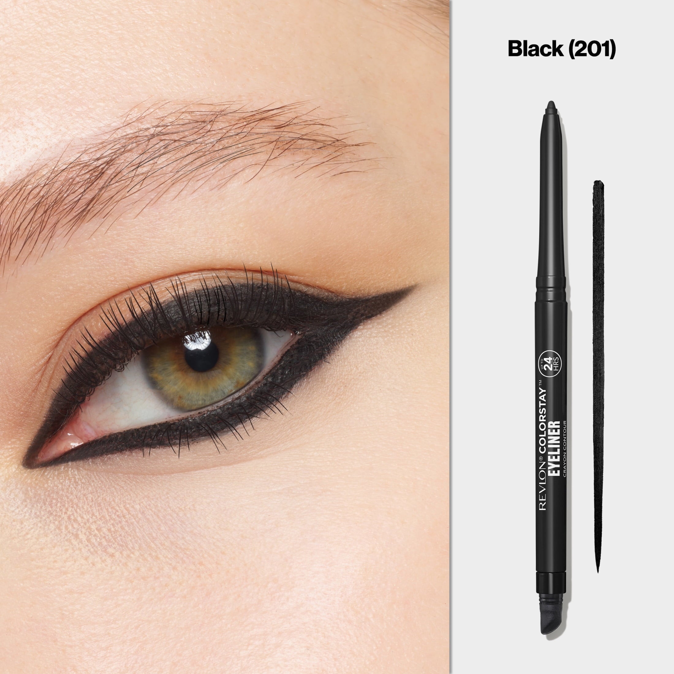 Revlon ColorStay Waterproof Eyeliner Pencil, Built-In Sharpener, 201 Black, 2 pack