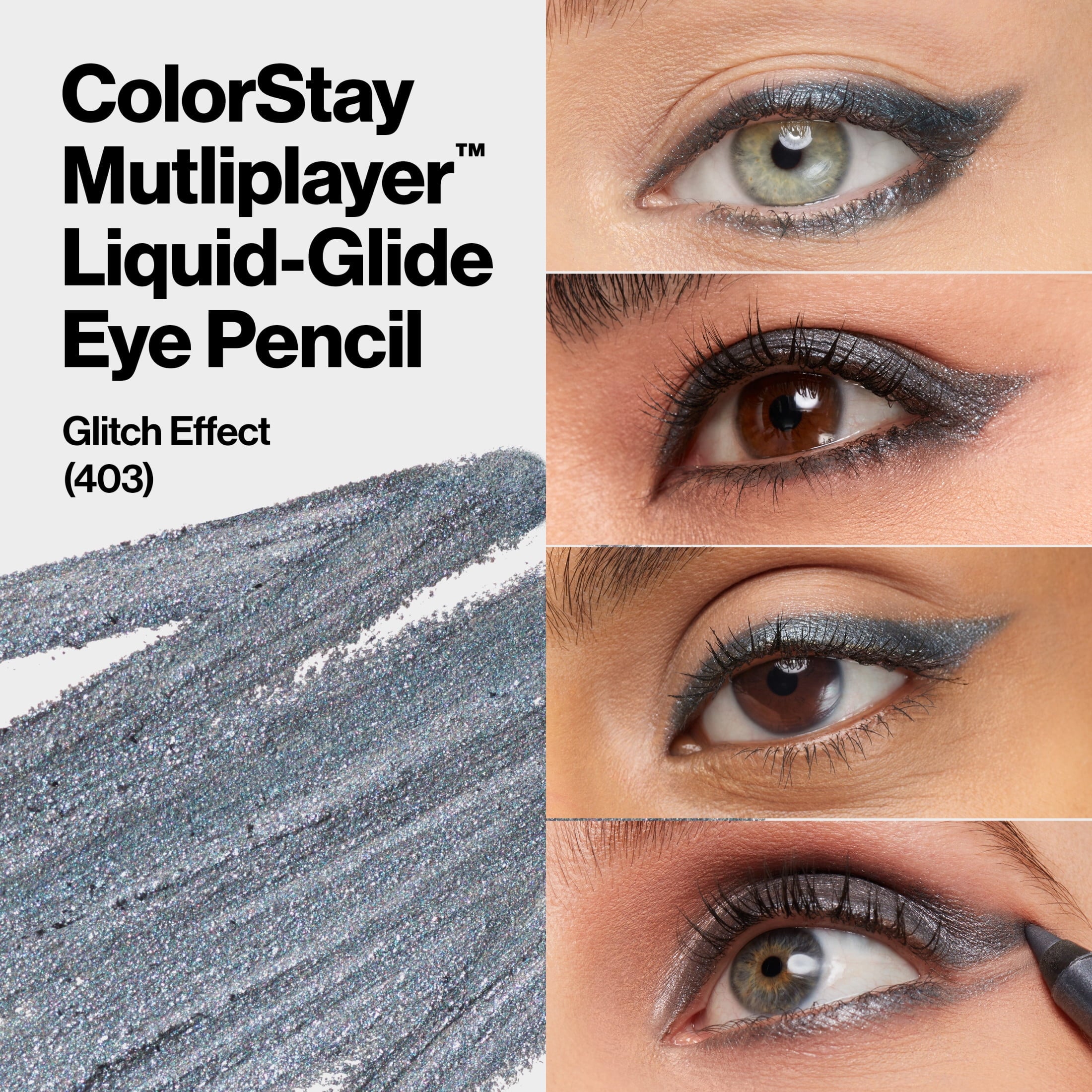 Revlon ColorStay Multiplayer Liquid-Glide Eye Pencil, Waterproof Eye Liner, 403 Glitch Effect, 0.03 oz