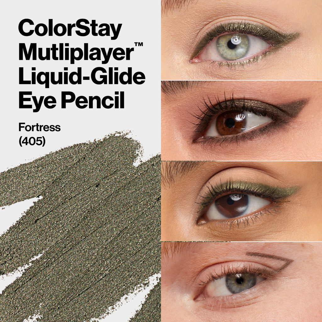 Revlon ColorStay Multiplayer Liquid-Glide Eye Pencil, Waterproof Eye Liner, 405 Fortress, 0.03 oz