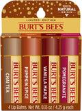 Burt's Bees 100% Natural Origin Moisturizing Lip Balm, Fall Variety Mix, 4 Tubes