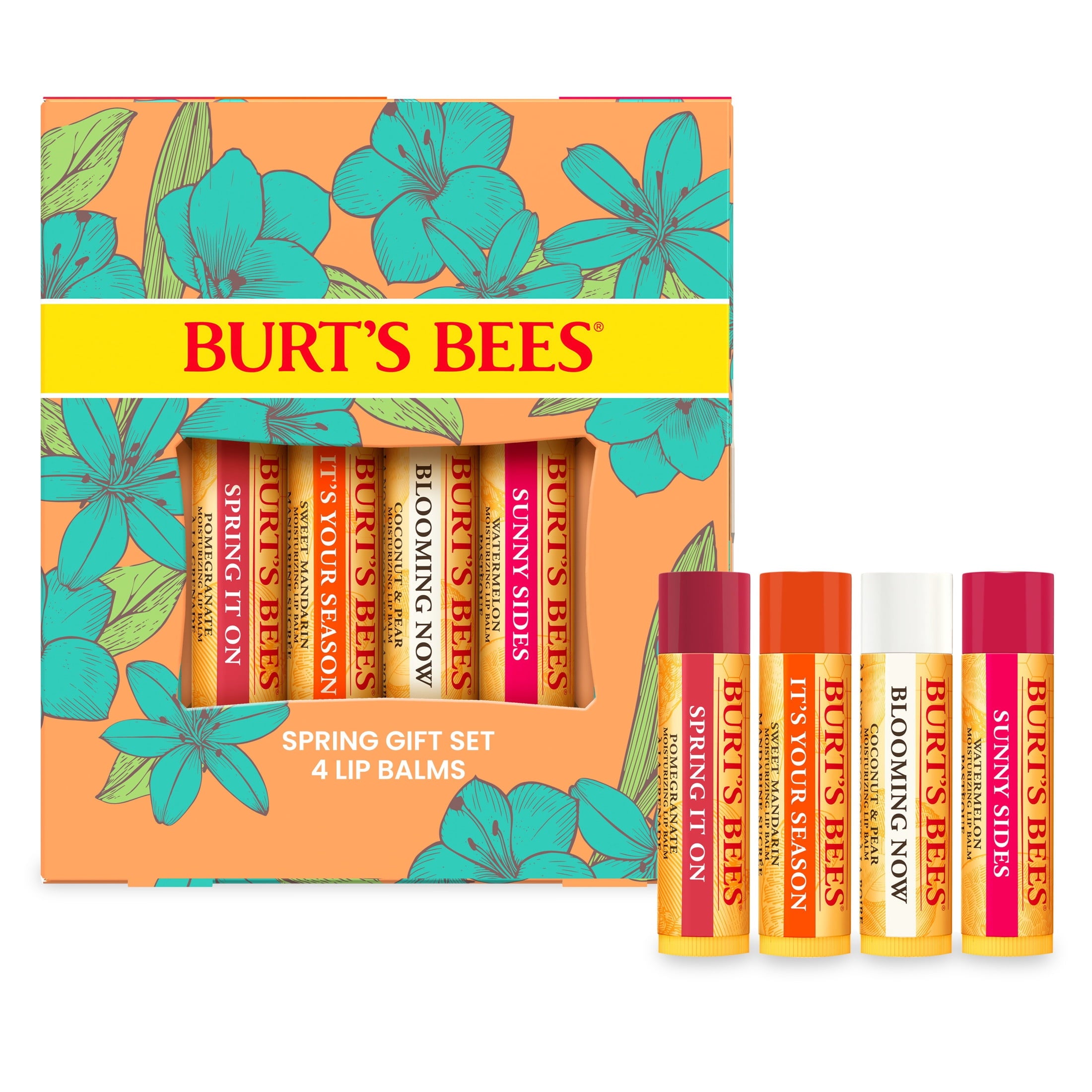 Burt's Bees Beeswax Bounty Just Picked Lip Balm Gift Set, 4-Pack, 0.15 oz.