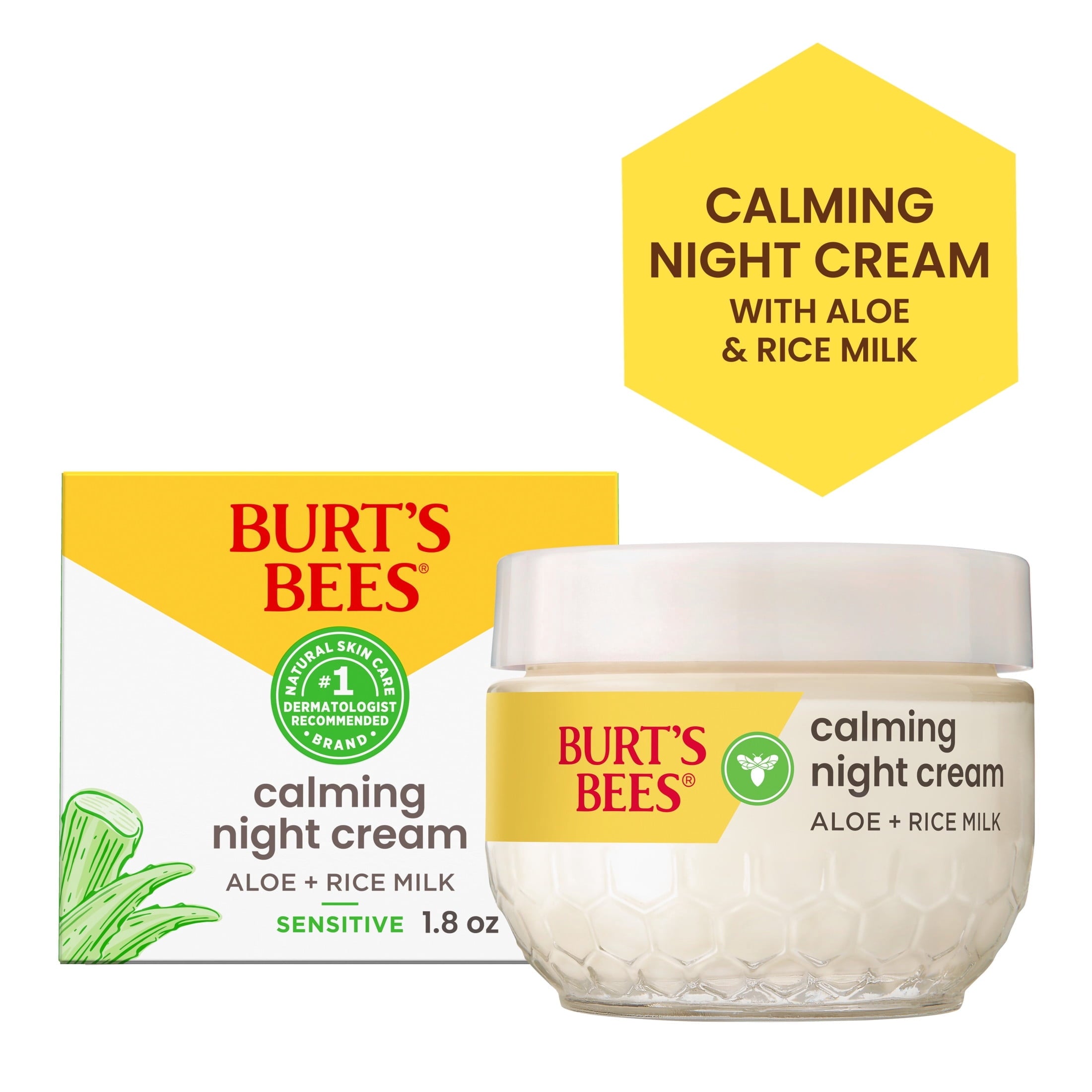 Burt's Bees Calming Night Cream, 1.8 oz. Tub
