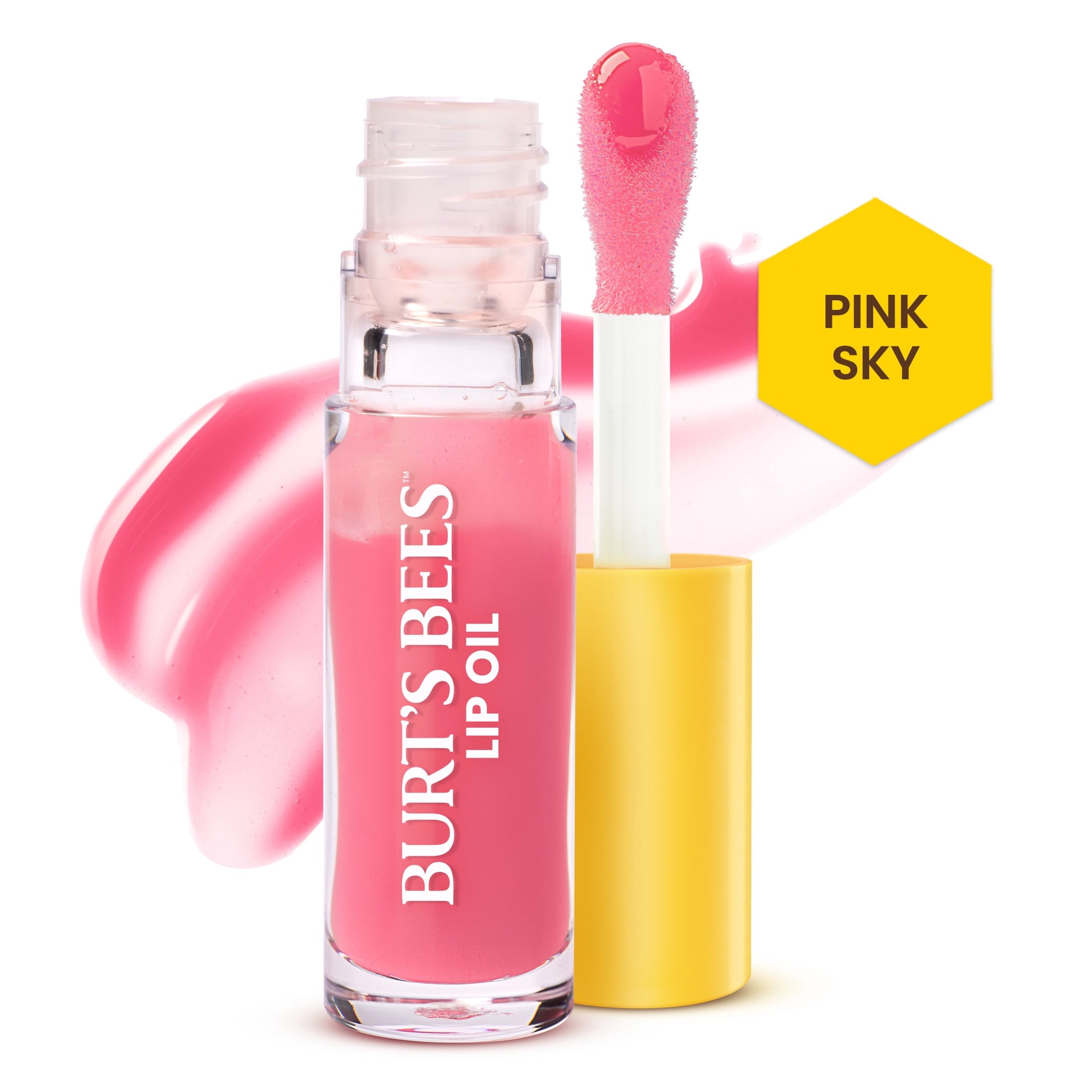 Burt's Bees Pink Sky Lip Oil Gloss with Wand Applicator, 0.15 oz.