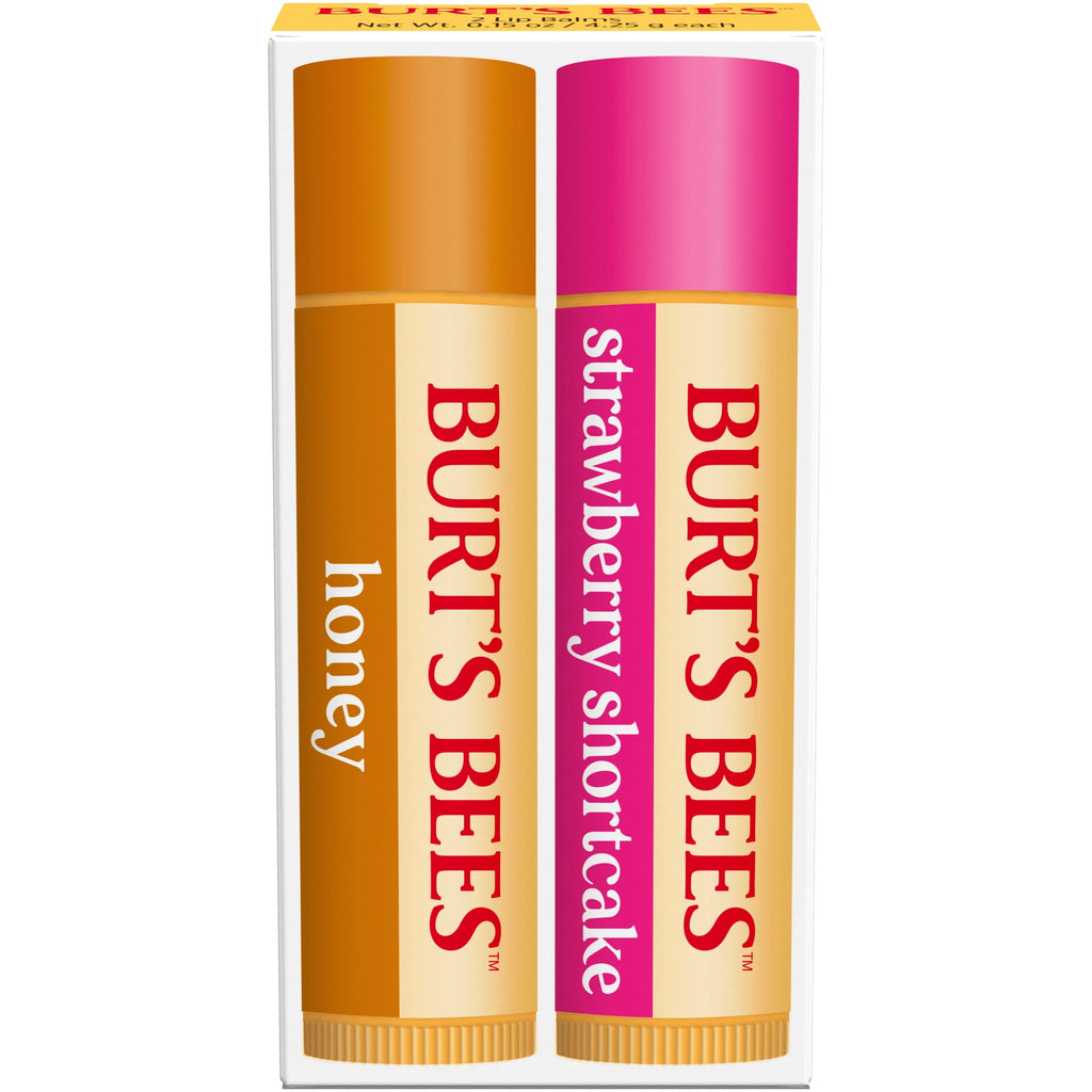 Burts Bees Honey and Strawberry Shortcake Lip Balm Pack, 2-Pack, 0.15 oz.
