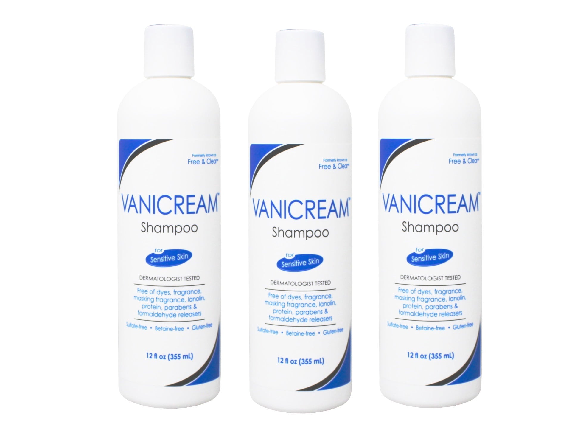 Vanicream Hair Shampoo for Sensitive Skin , 12 FL OZ (3 Pack)