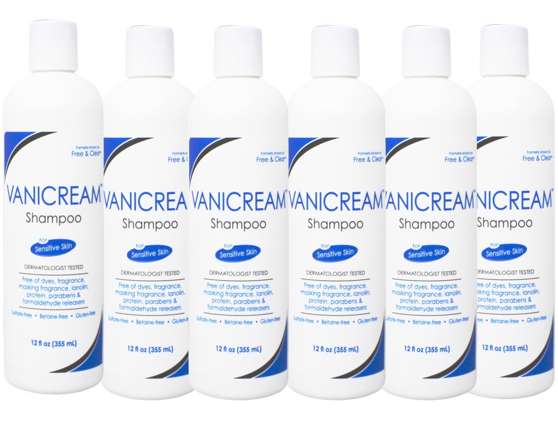 Vanicream Hair Shampoo for Sensitive Skin , 12 FL OZ (Pack of 6)