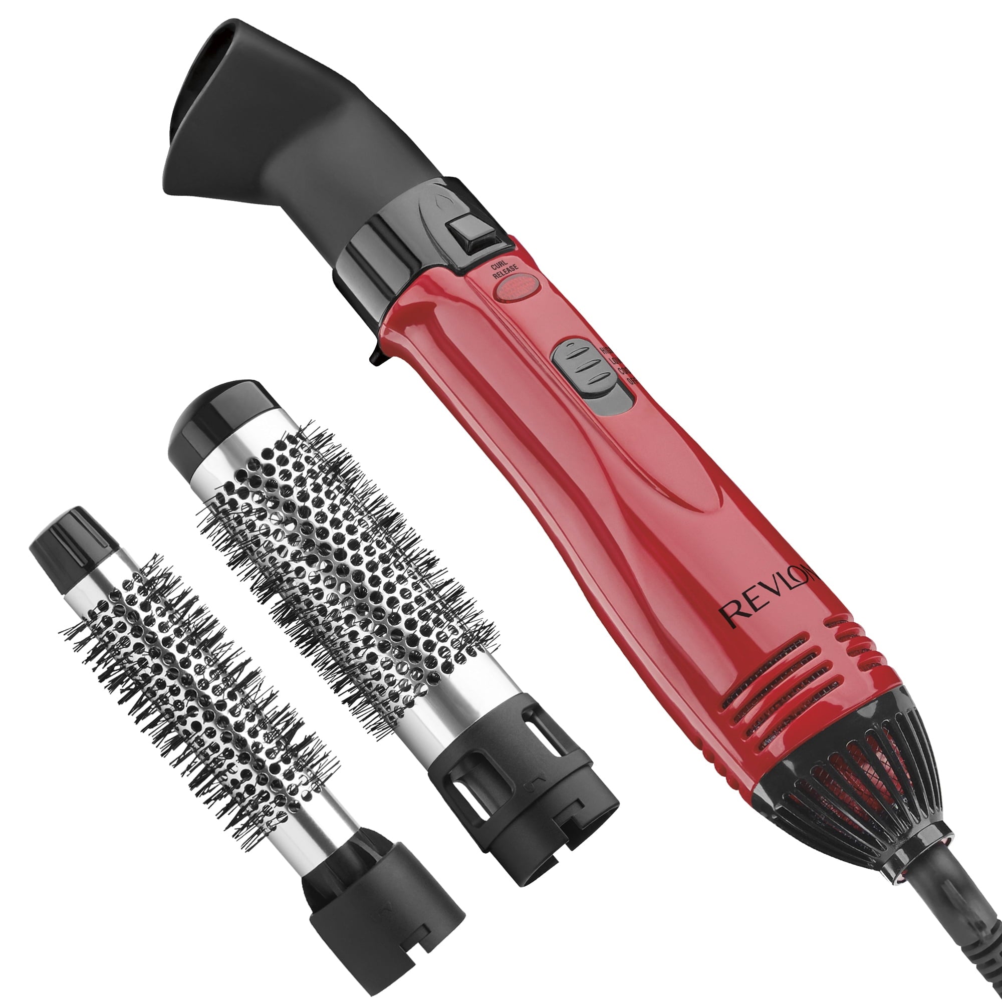 Revlon 1200W Ionic Ceramic 1" & 1-1/2" Hot Air Styling Kit, Red