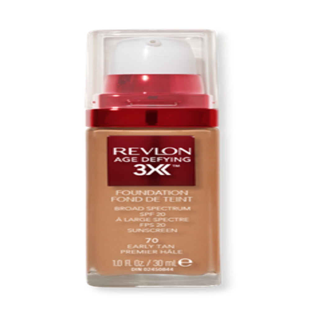 Revlon Age Defying 3X Cream Foundation Makeup, SPF 20, Early Tan, 1 fl oz