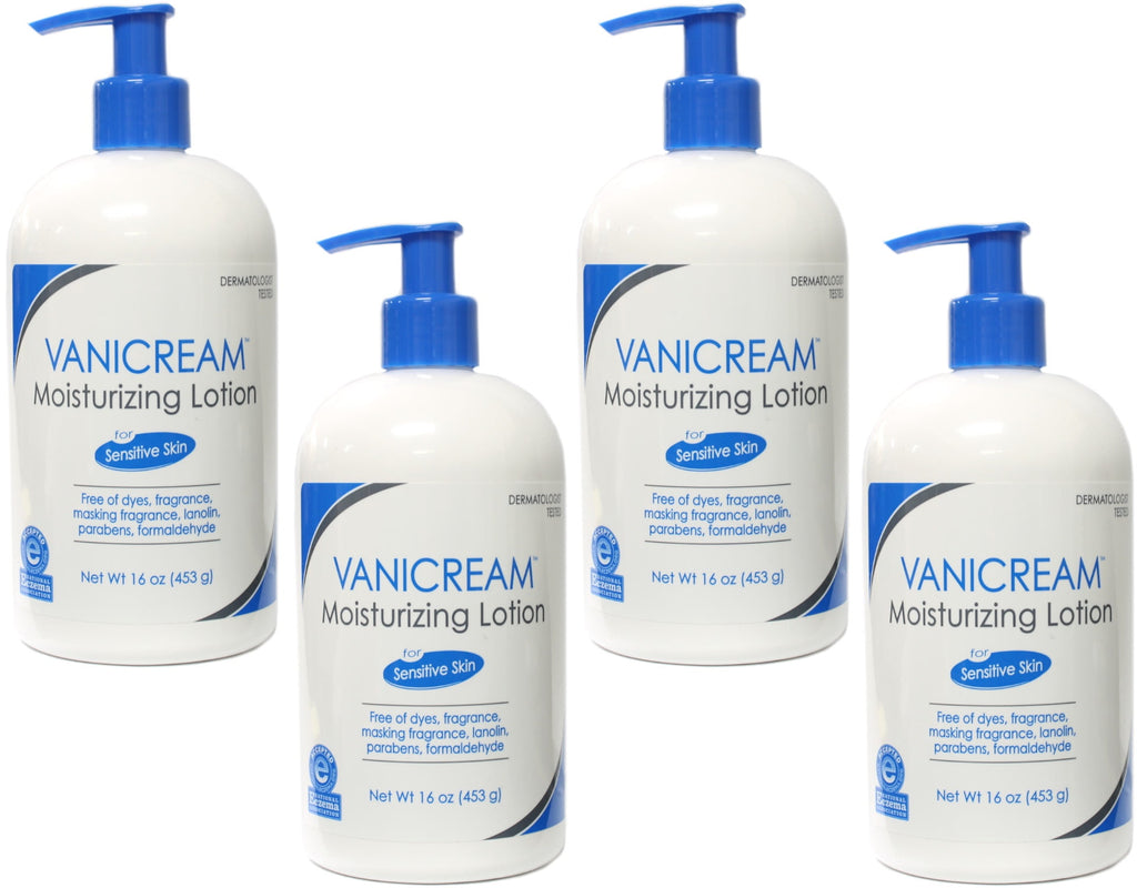 Vanicream, Moisturizing Lotion, For Sensitive Skin, Fragrance Free, 16 oz Pack of 4