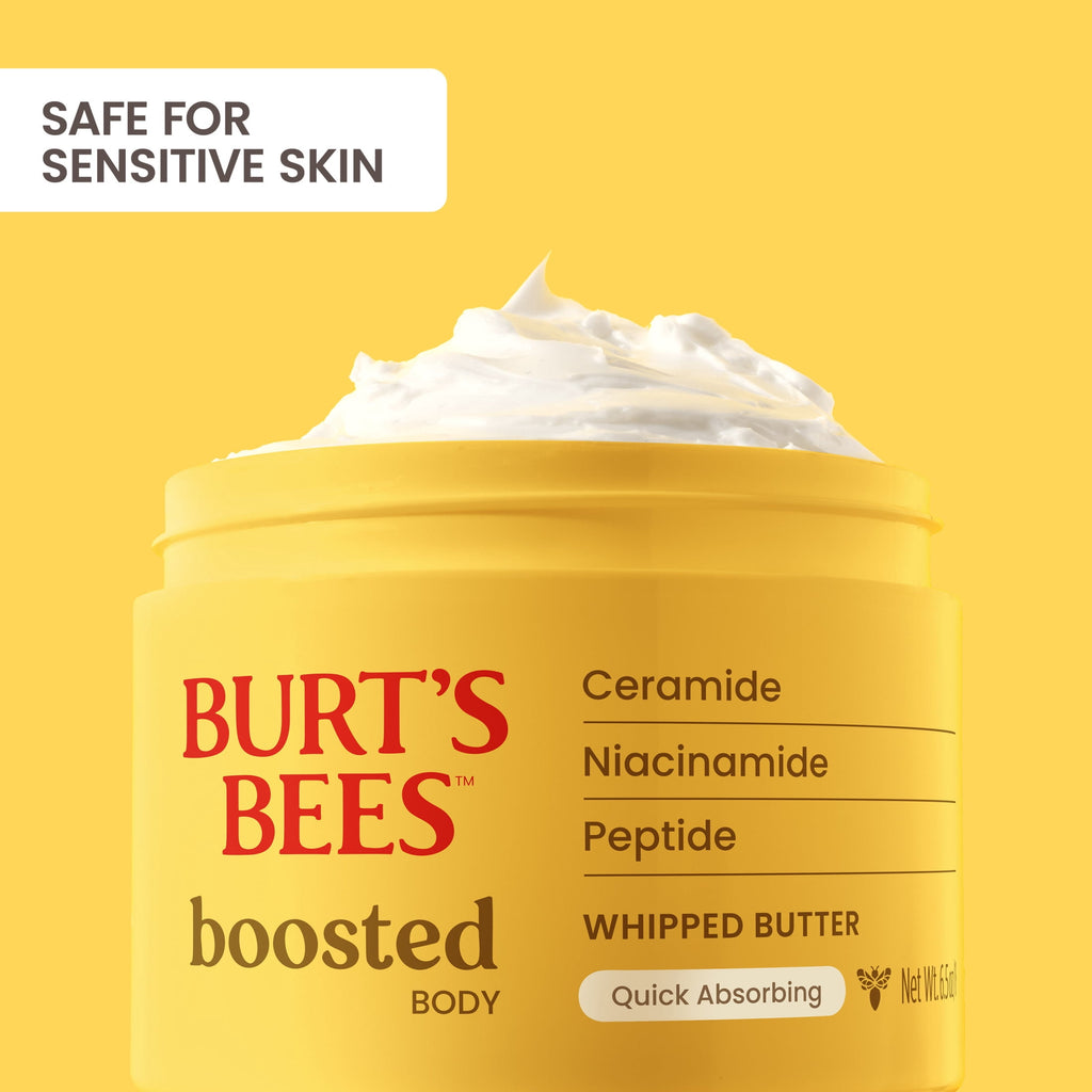 Burt's Bees Boosted Body Whipped Butter Moisturizing Lotion, 24 Hour Moisture 6.5 oz. Jar