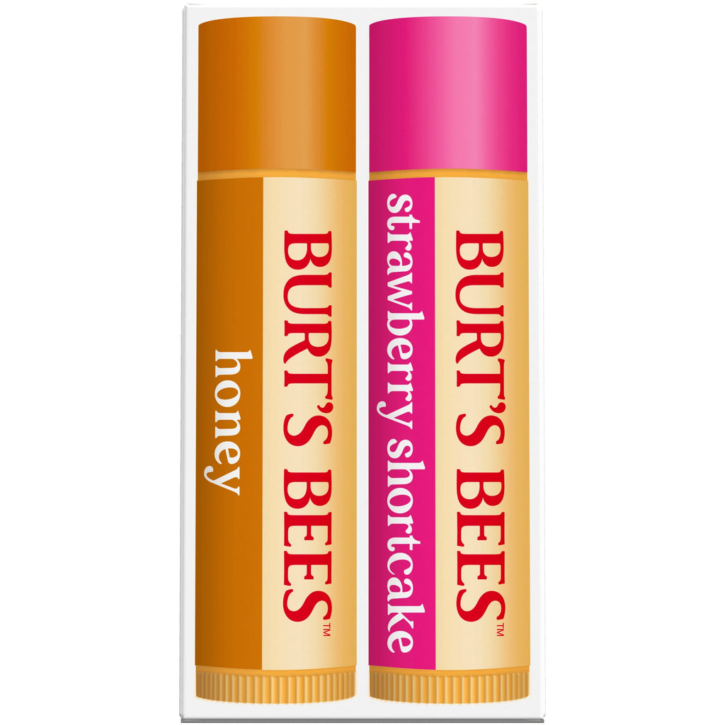 Burts Bees Honey and Strawberry Shortcake Lip Balm Pack, 2-Pack, 0.15 oz.