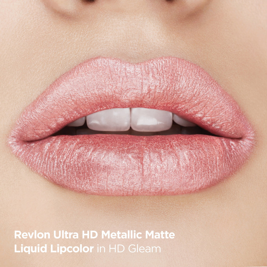 Revlon Ultra HD Metallic Matte Liquid Lipcolor, Liquid Lipstick, 100% Wax-Free, Glam