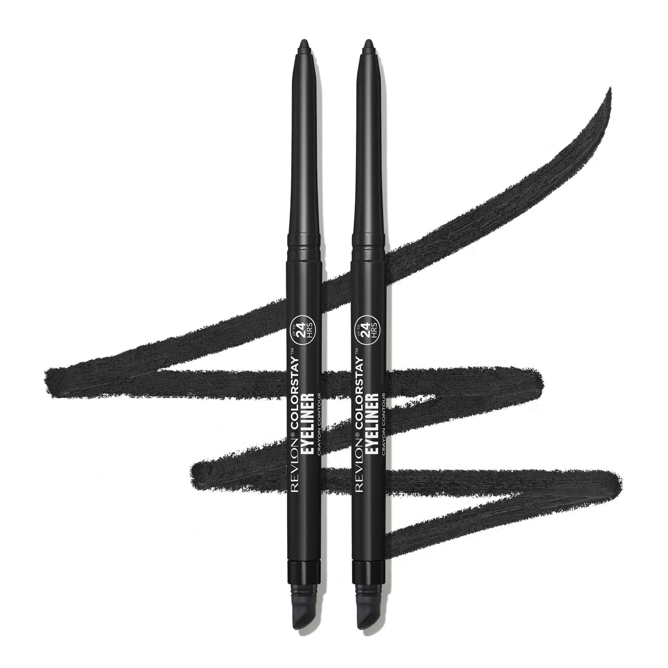 Revlon ColorStay Waterproof Eyeliner Pencil, Built-In Sharpener, 201 Black, 2 pack