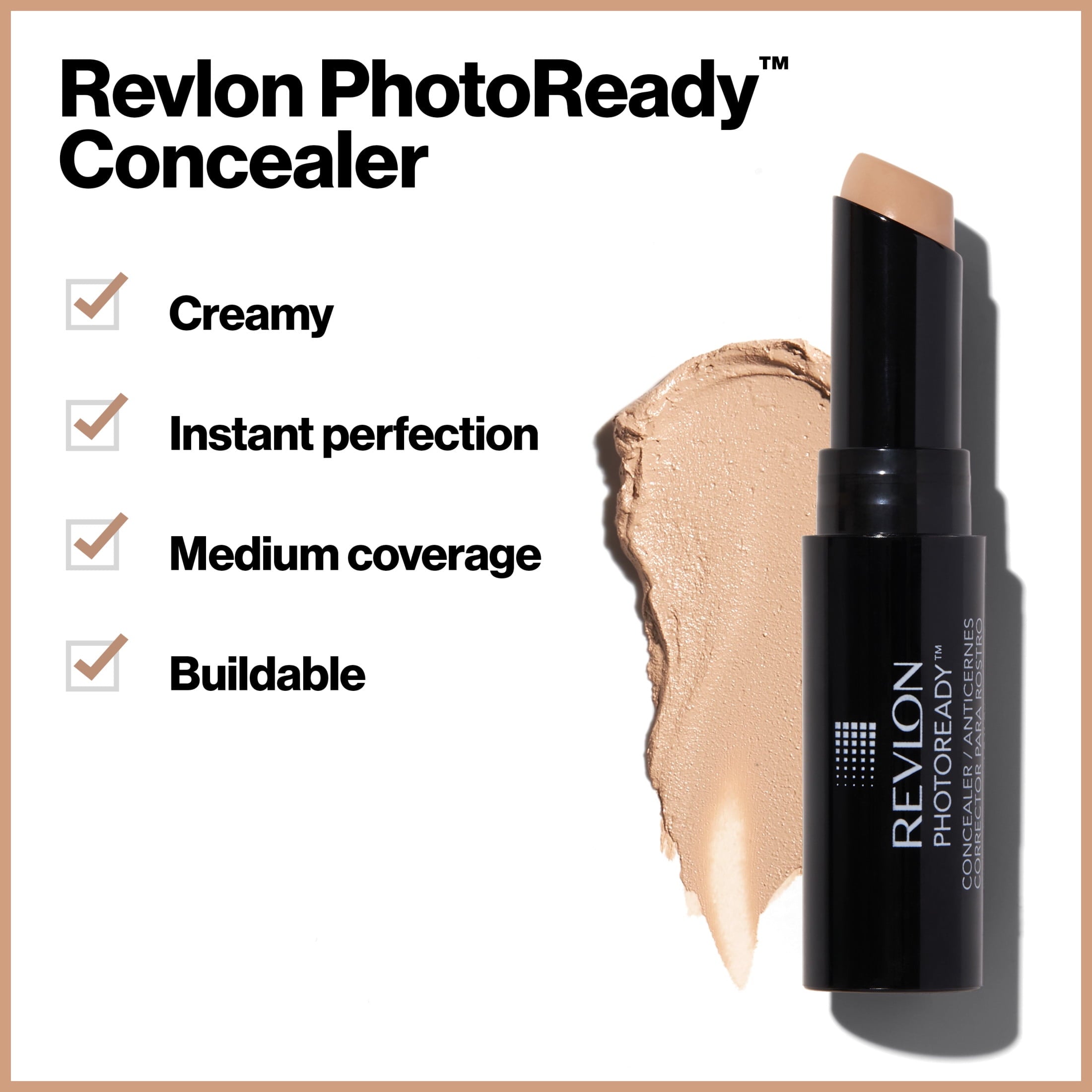 Revlon PhotoReady Stick Concealer Makeup, Medium Coverage, 0.11 oz