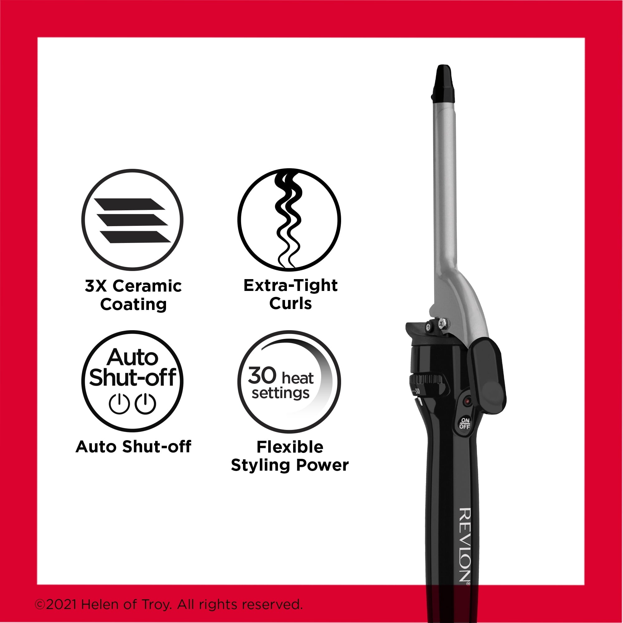 Revlon Perfect Heat 1/2" Triple Ceramic Curling Iron, Black