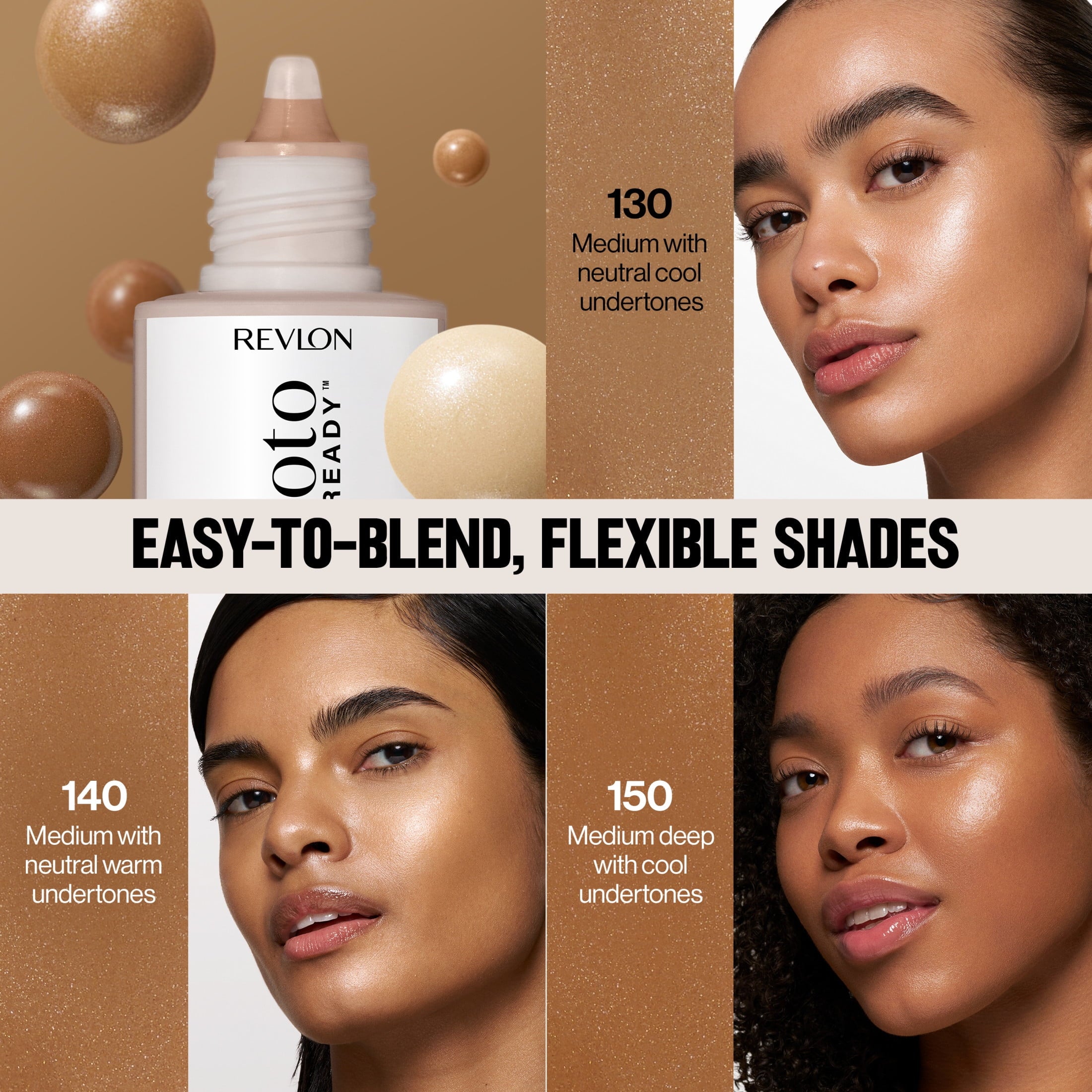 Revlon PhotoReady Lift + Fill Skin Tint, Multi-Use Glow Face Makeup, 130, 1 fl oz