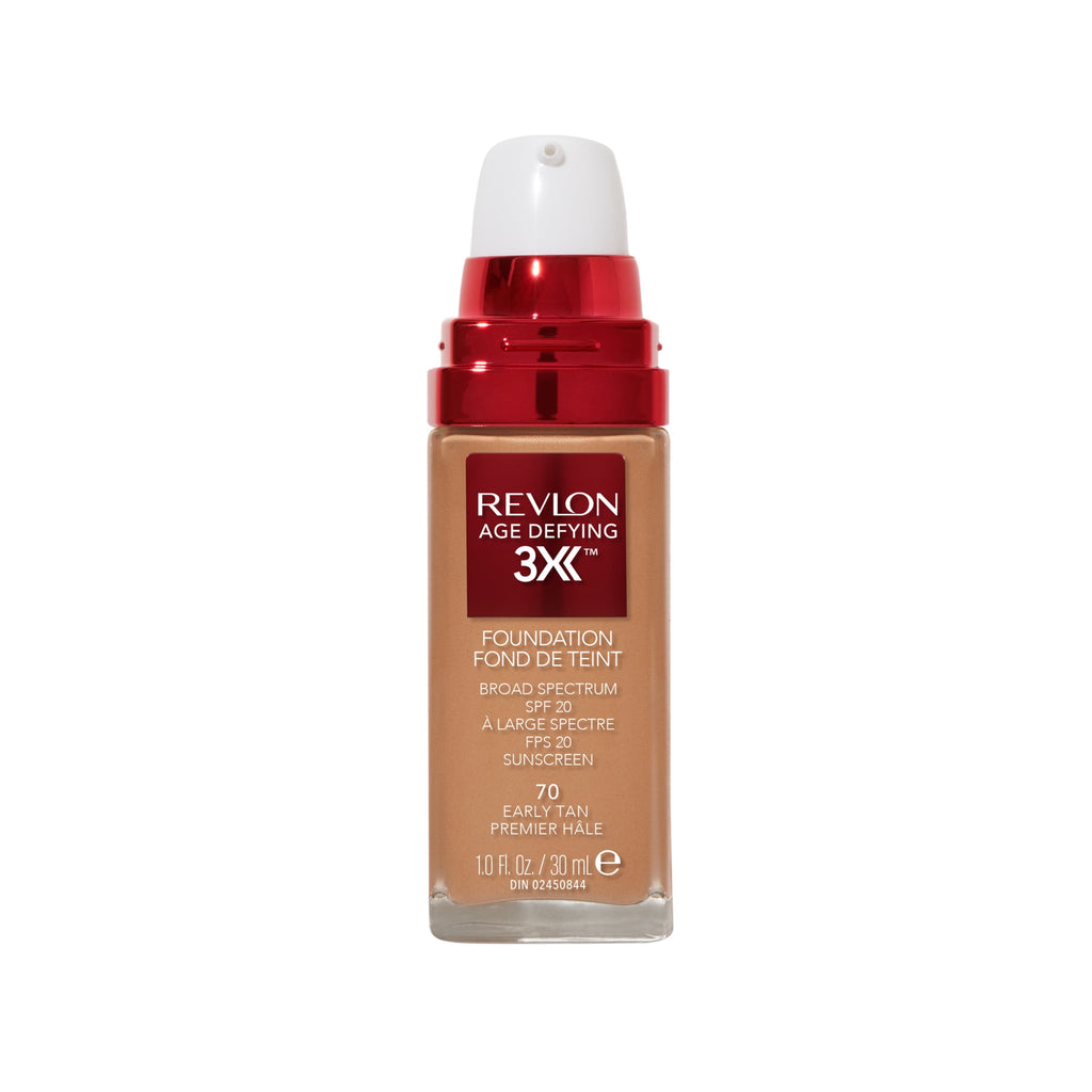 Revlon Age Defying 3X Cream Foundation Makeup, SPF 20, Early Tan, 1 fl oz