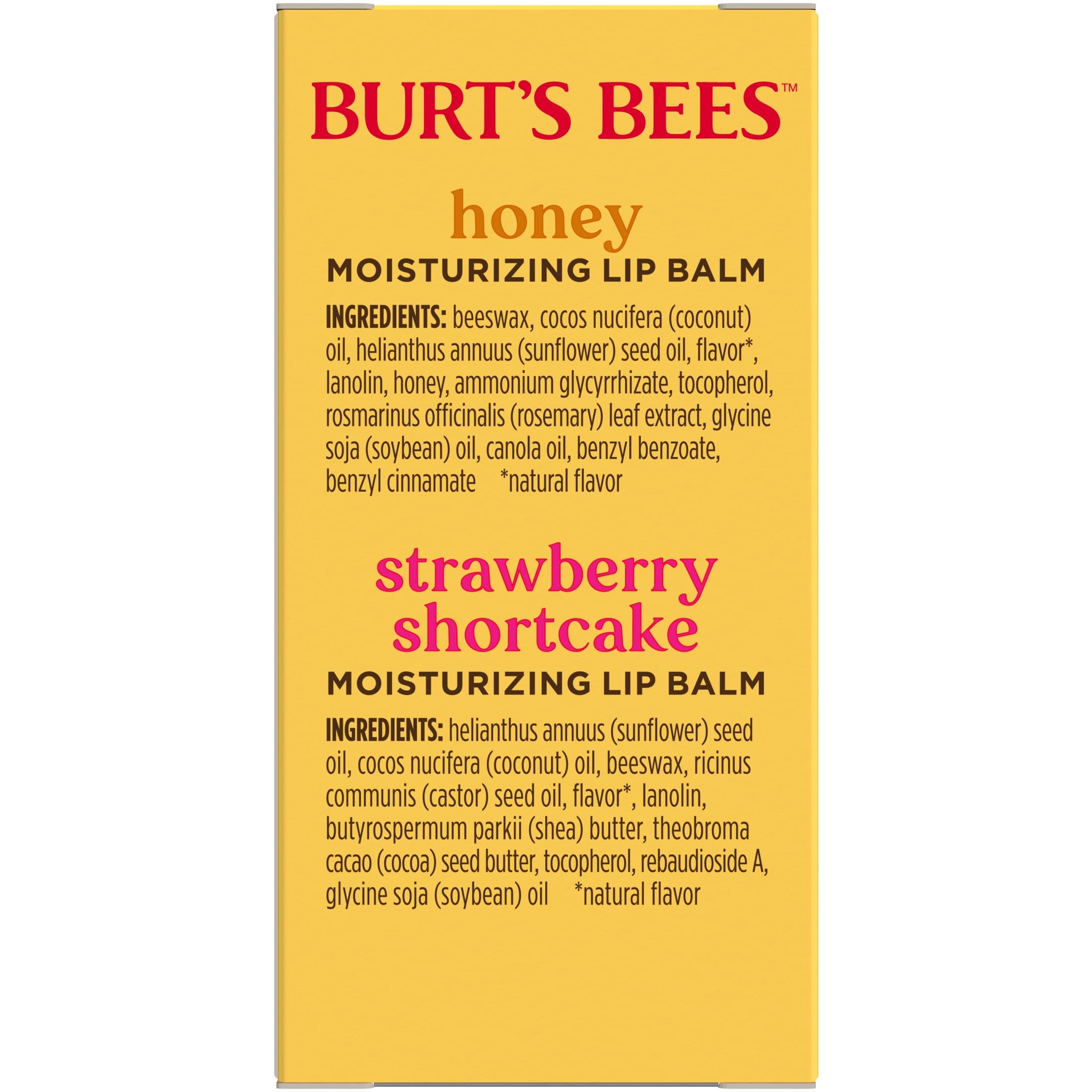 Burts Bees Honey and Strawberry Shortcake Lip Balm Pack, 2-Pack, 0.15 oz.