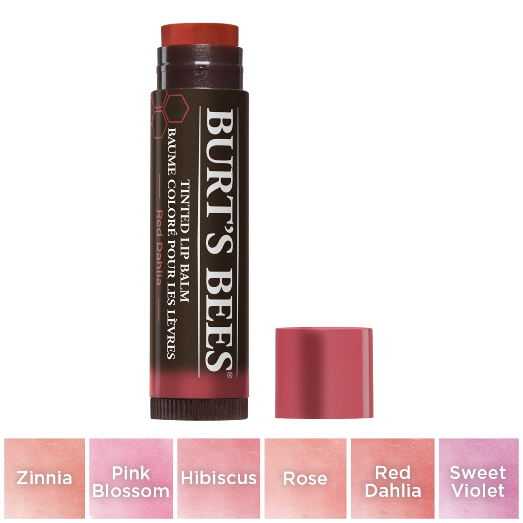 Burt's Bees 100% Natural Tinted Lip Balm, Red Dahlia with Shea Butter & Botanical Waxes - 1 Tube