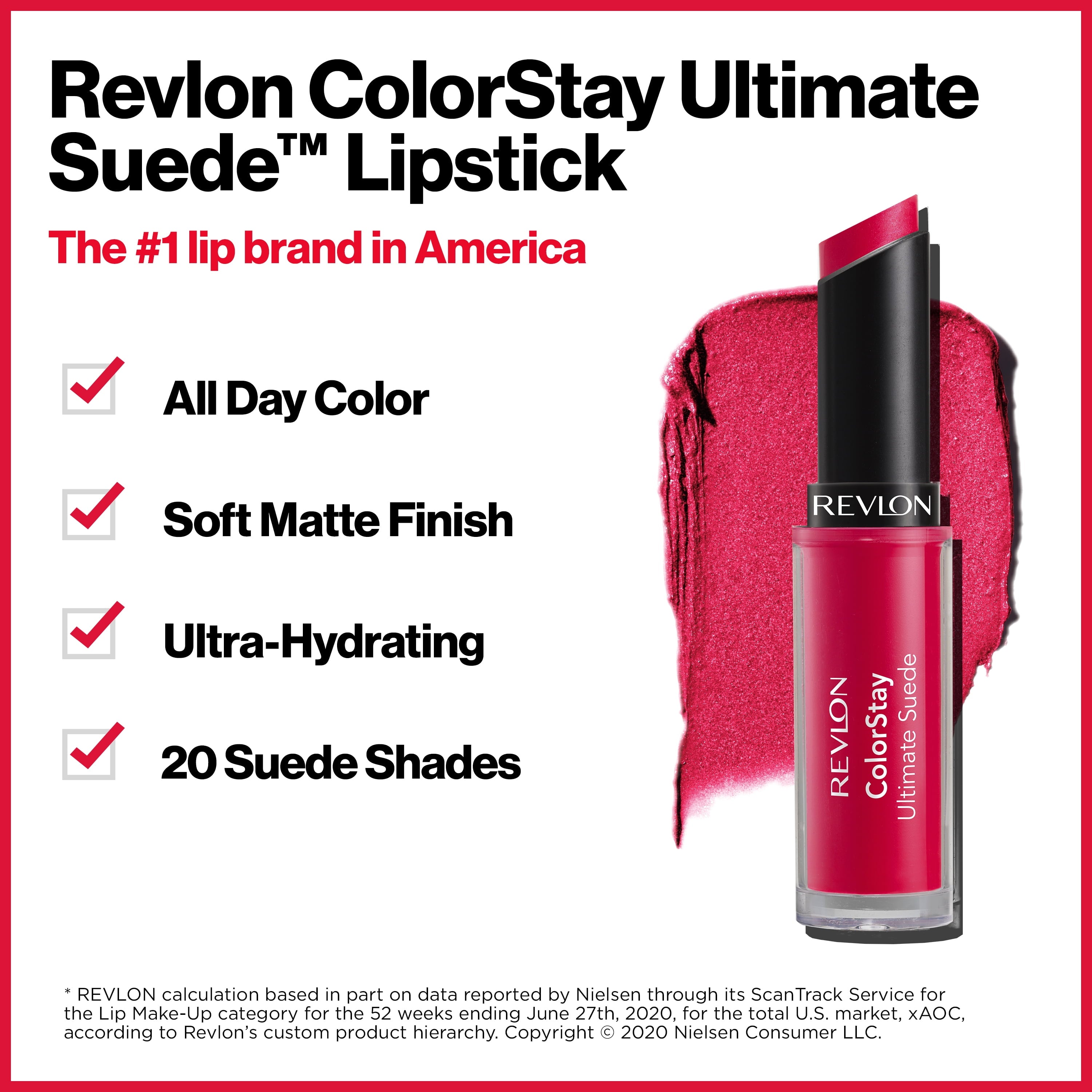 Revlon ColorStay Ultimate Suede Lipstick, Longwear Soft, Ultra-Hydrating High-Impact Lip Color, Formulated with Vitamin E, 005 Muse, 0.09 oz
