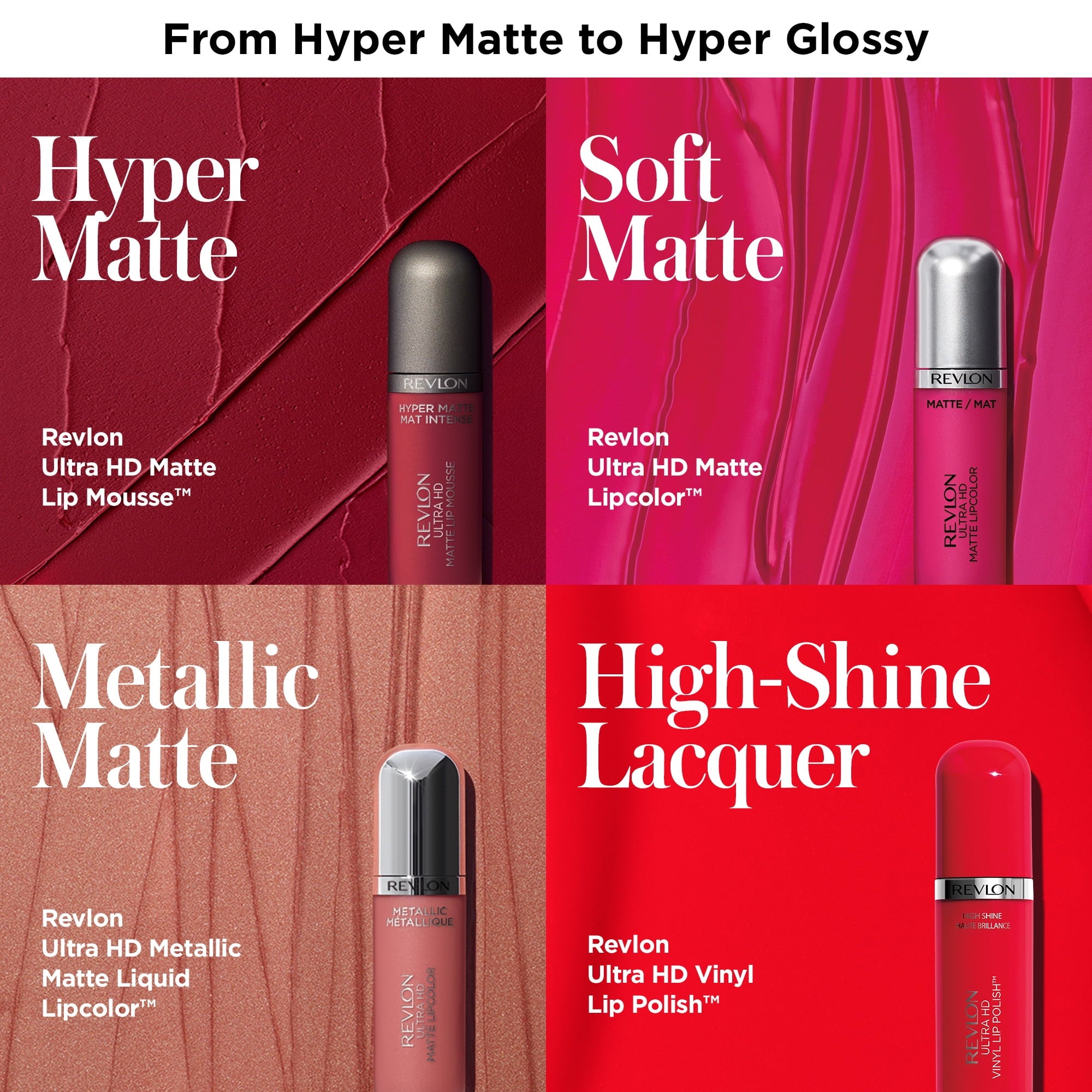 Revlon Ultra HD Metallic Matte Liquid Lipcolor, Liquid Lipstick, 100% Wax-Free, Gleam